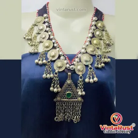Handmade Turkmen Necklace With Dangling Pendant