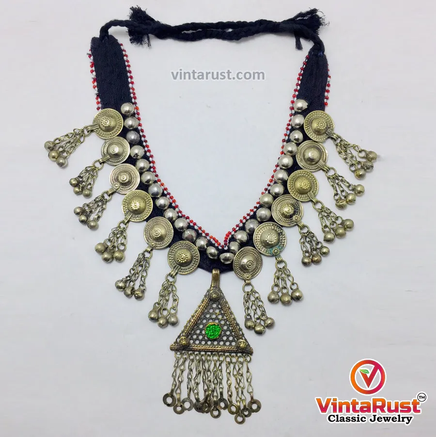 Handmade Turkmen Necklace With Dangling Pendant