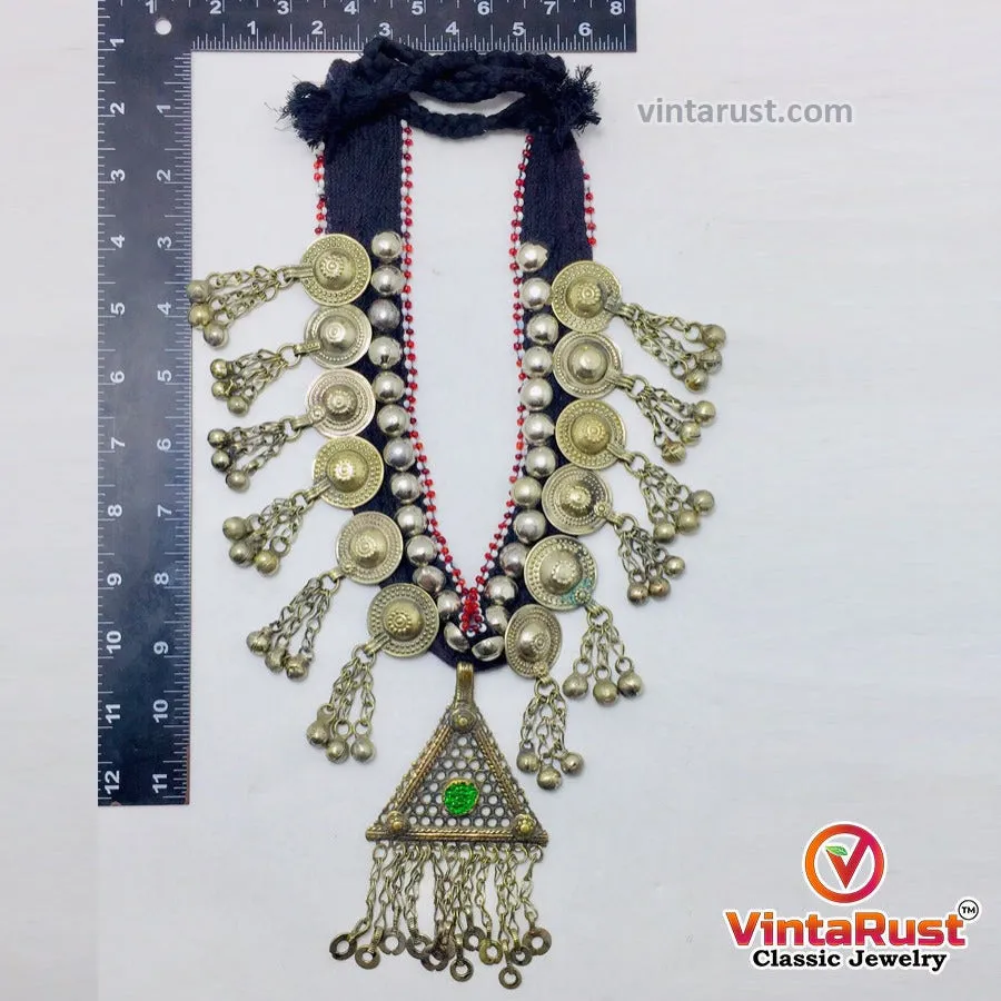 Handmade Turkmen Necklace With Dangling Pendant