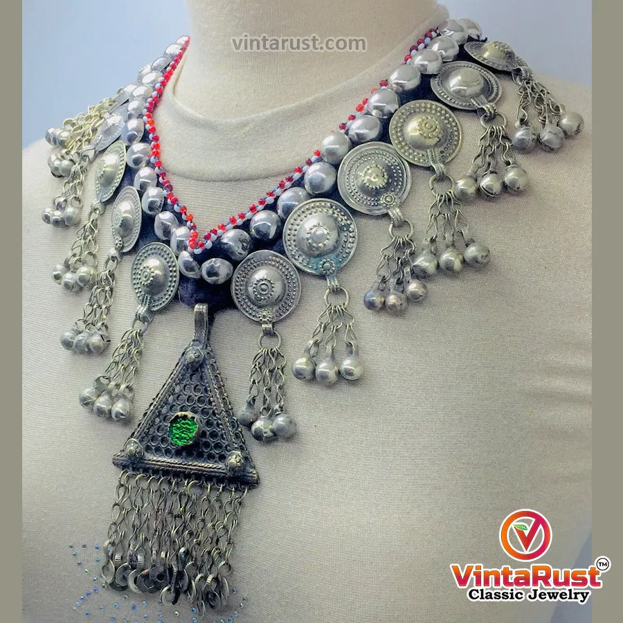 Handmade Turkmen Necklace With Dangling Pendant