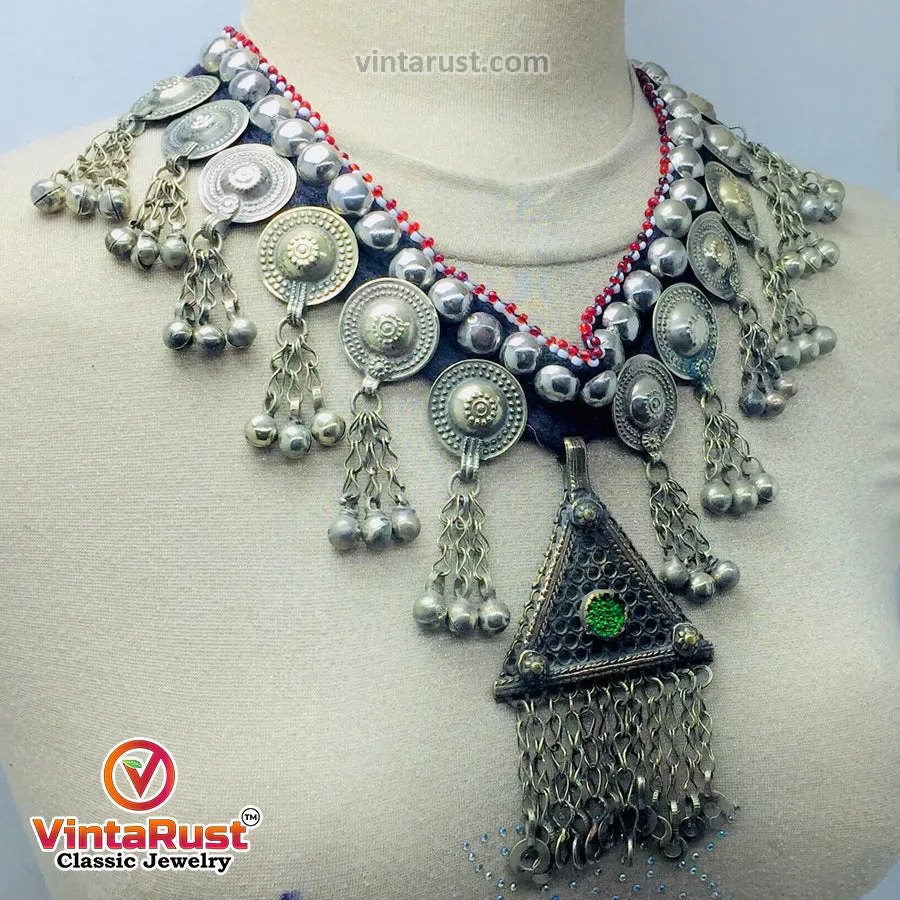 Handmade Turkmen Necklace With Dangling Pendant