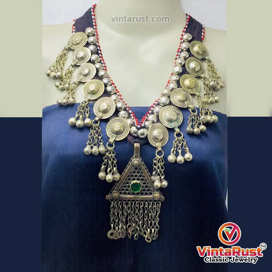 Handmade Turkmen Necklace With Dangling Pendant