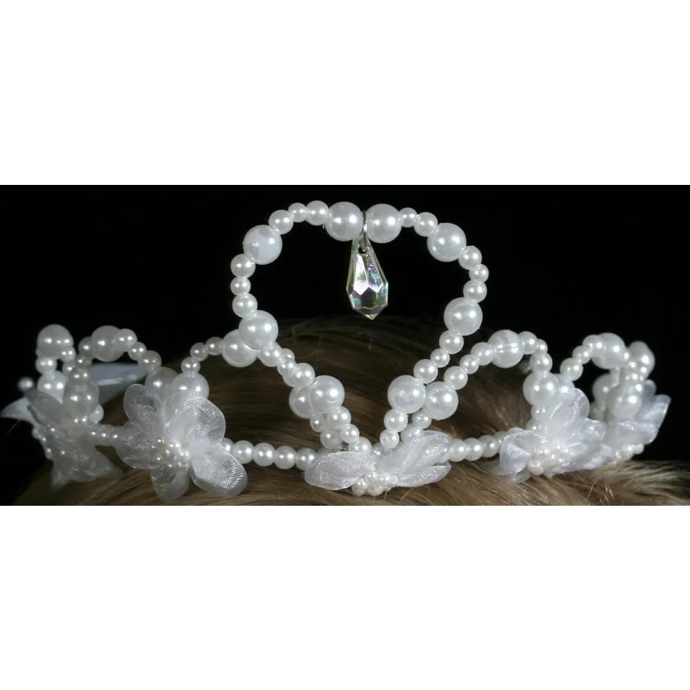 Heart Pearl Crystal Tiara Veil