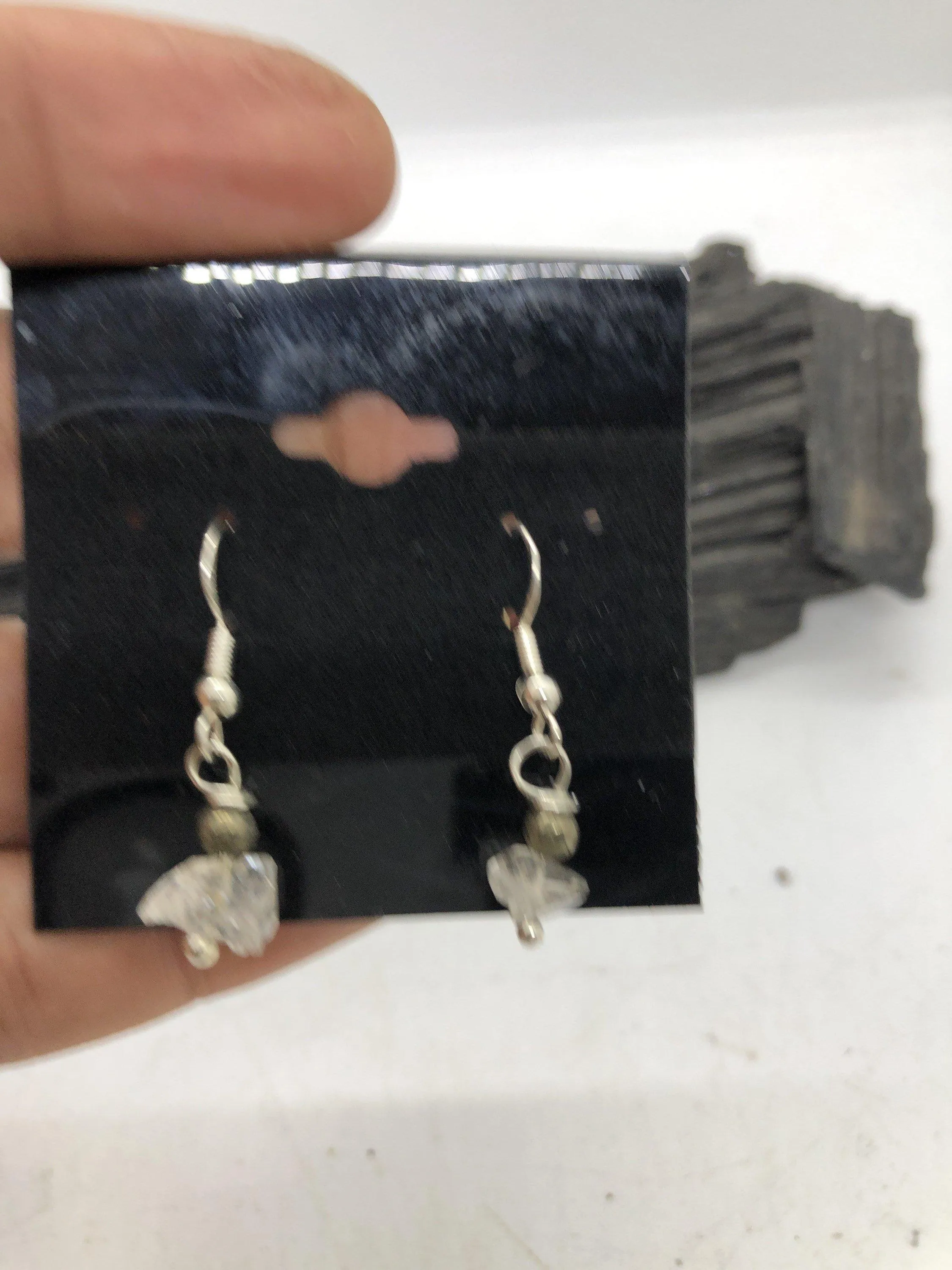 Herkimer Diamond Sterling Silver Hooks Drop Dangle Earrings