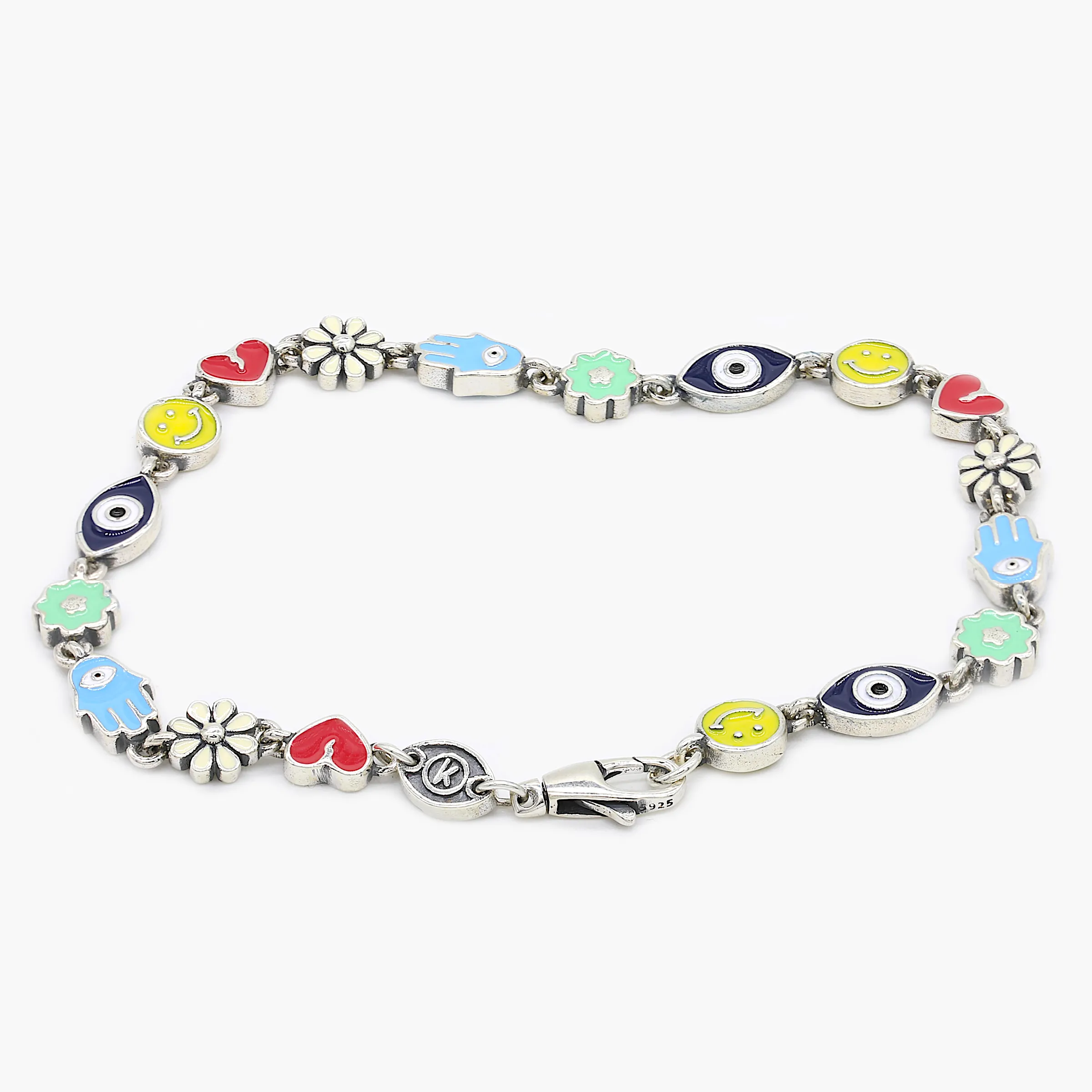 Holidays Sterling Silver Signature Bracelet With Multi Enamelled Charms