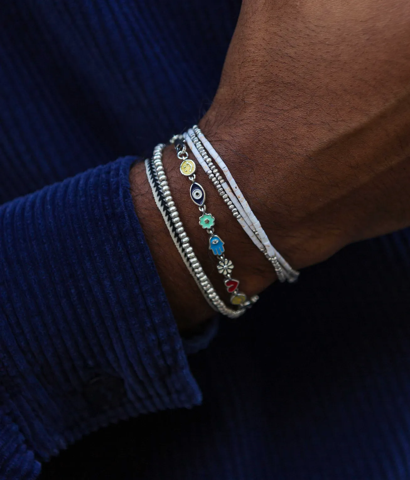 Holidays Sterling Silver Signature Bracelet With Multi Enamelled Charms