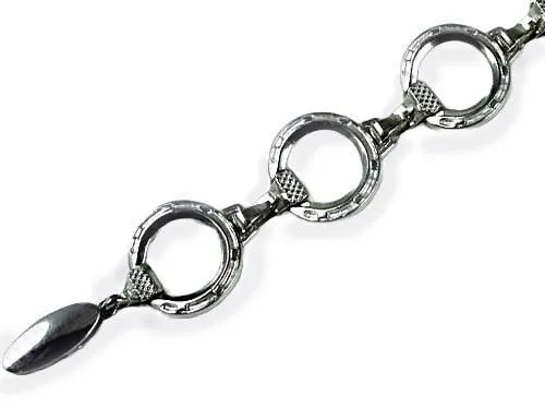 Horse Head with Horseshoe & Nail Bracelet in Sterling Silver