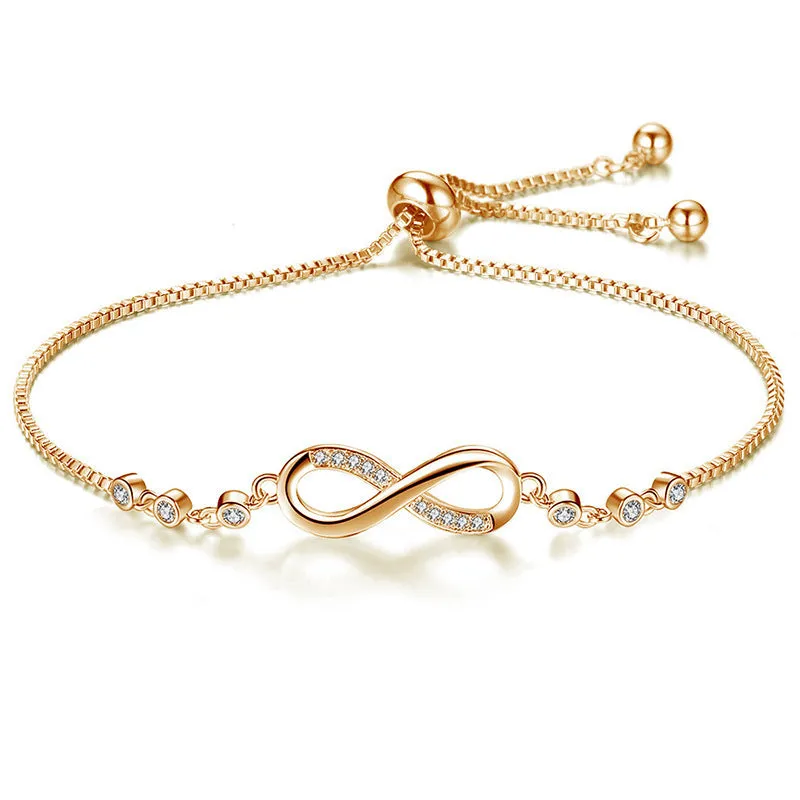 Infinity with Crystal Stone Adjustable Bracelet
