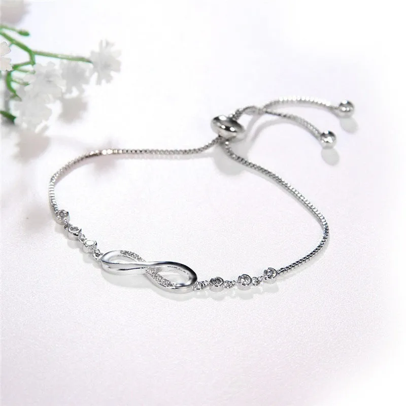 Infinity with Crystal Stone Adjustable Bracelet
