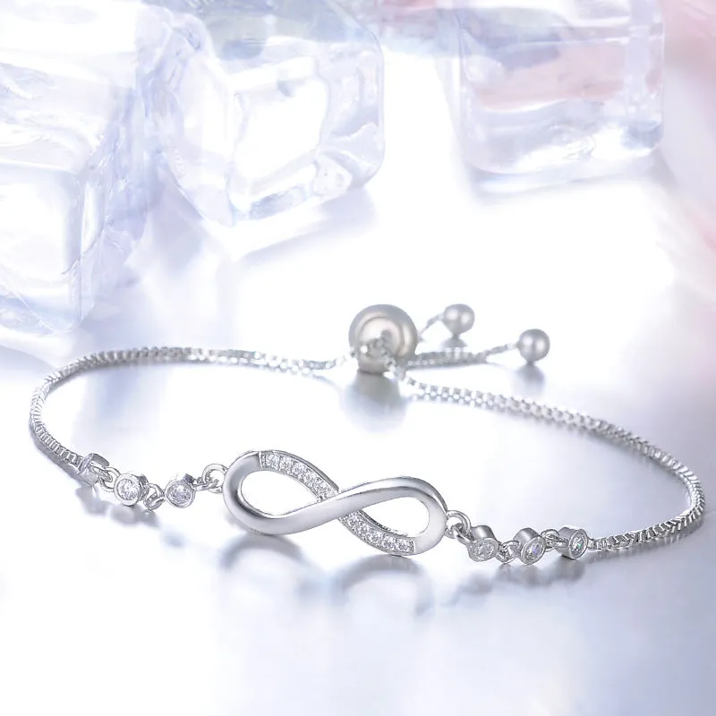 Infinity with Crystal Stone Adjustable Bracelet