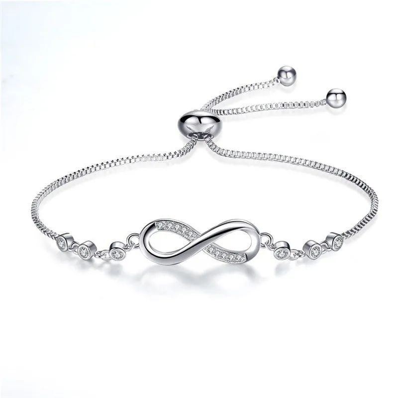 Infinity with Crystal Stone Adjustable Bracelet