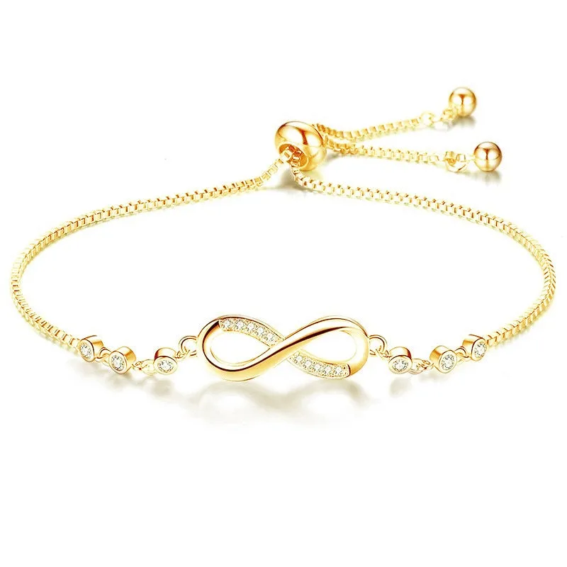 Infinity with Crystal Stone Adjustable Bracelet