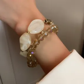 Irregular Geometry Crystal Resin Elastic Bracelet