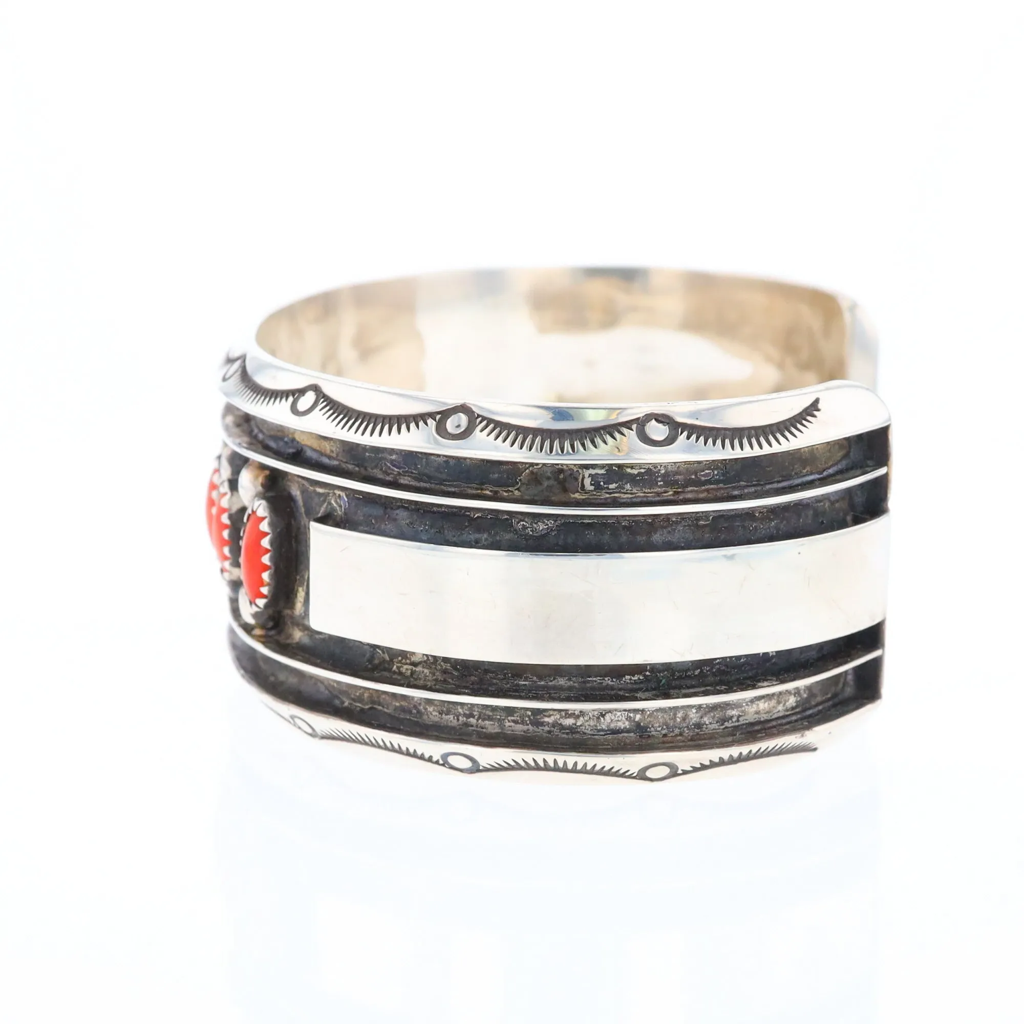 Jackie Singer Navajo Coral Cuff Bracelet