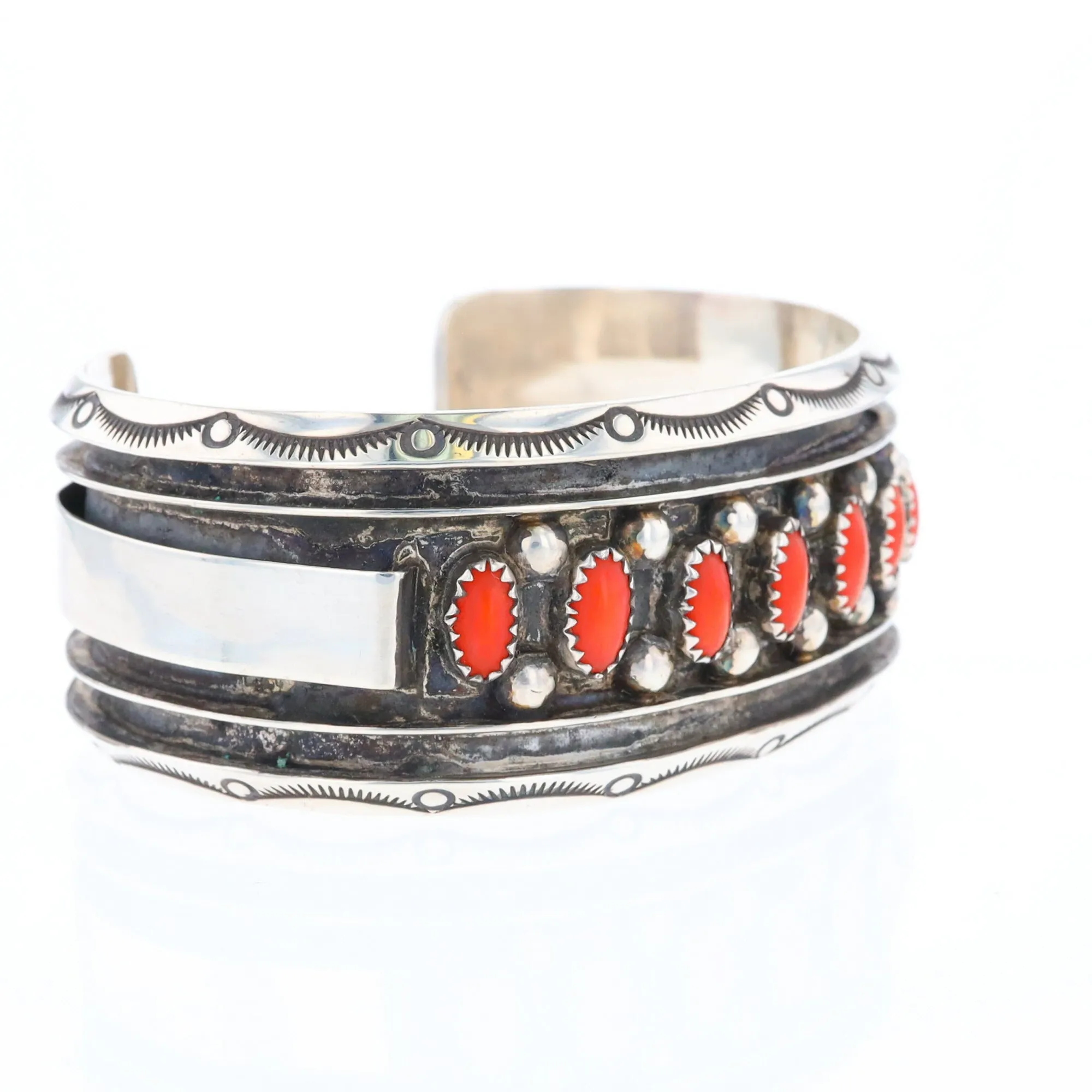 Jackie Singer Navajo Coral Cuff Bracelet
