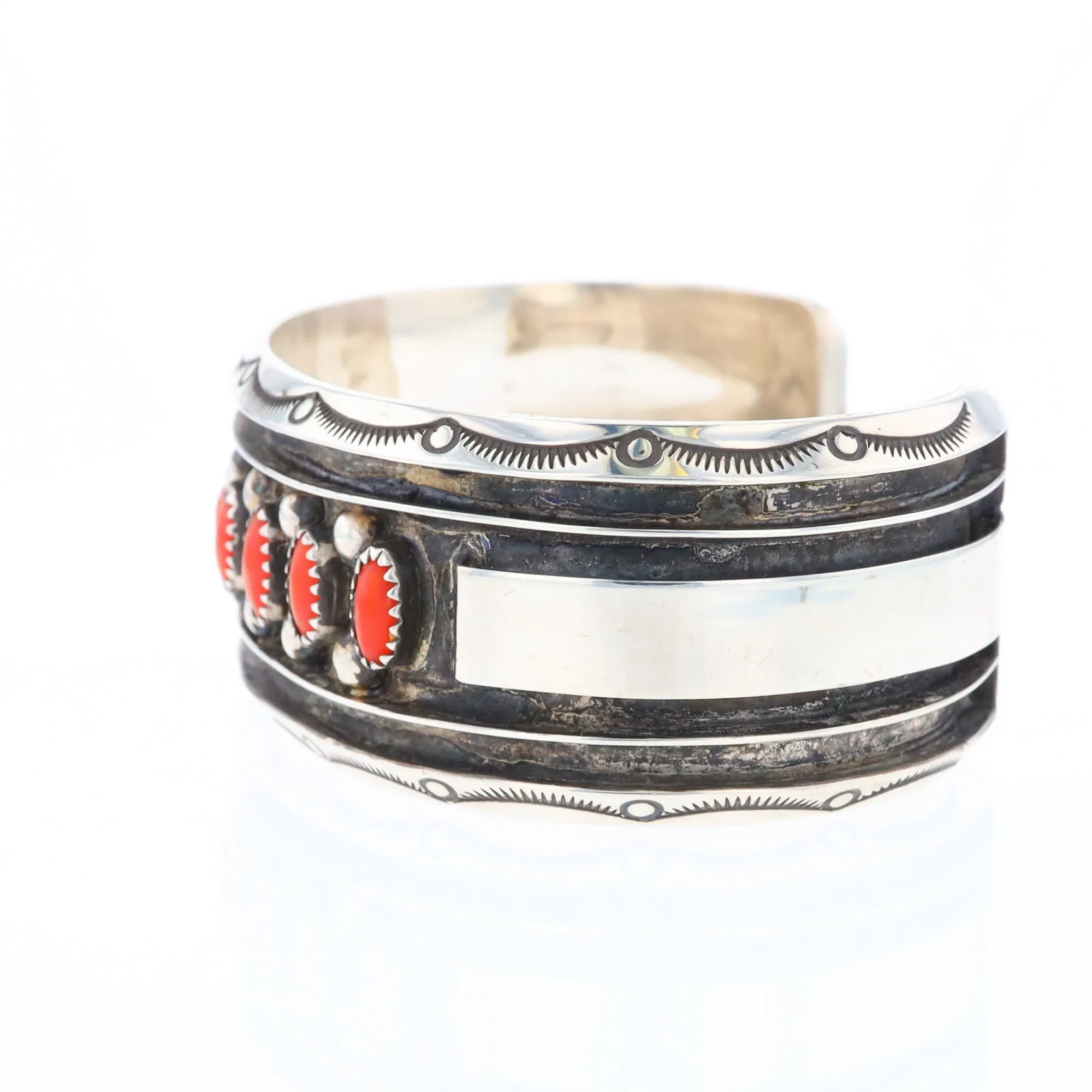 Jackie Singer Navajo Coral Cuff Bracelet
