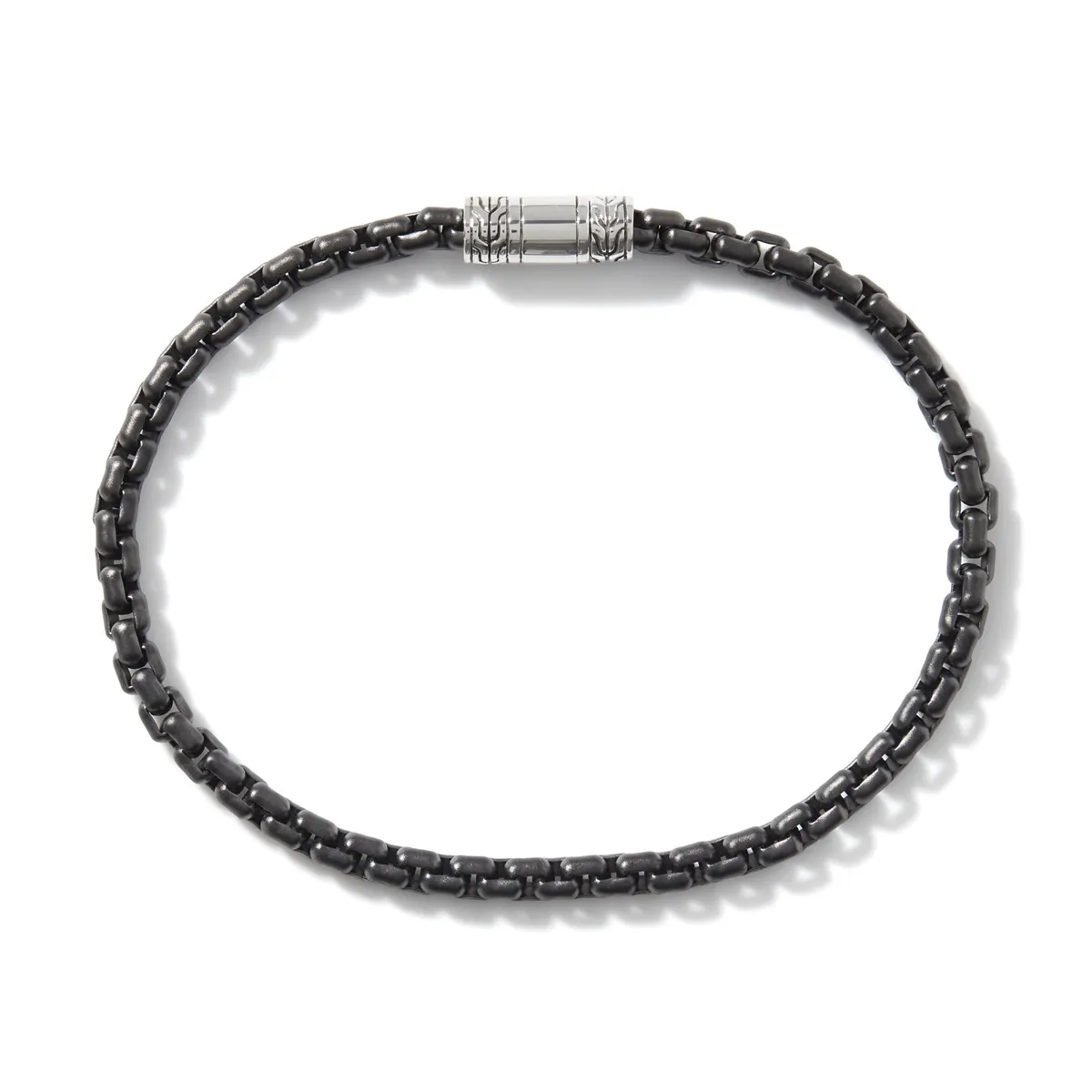 John Hardy Men's Classic Chain Silver w/PVD Box Chain Bracelet