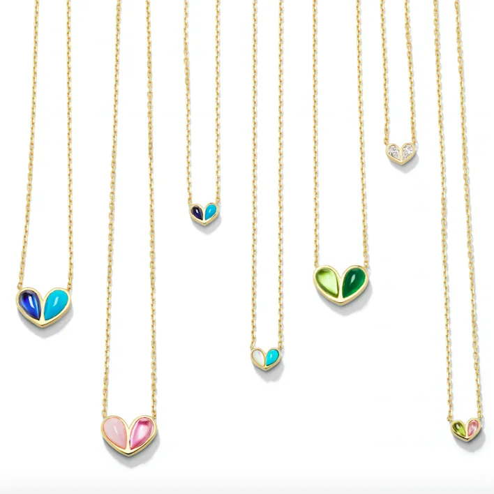 Jumbo Sweetheart Necklace Peridot & Pink Sapphire