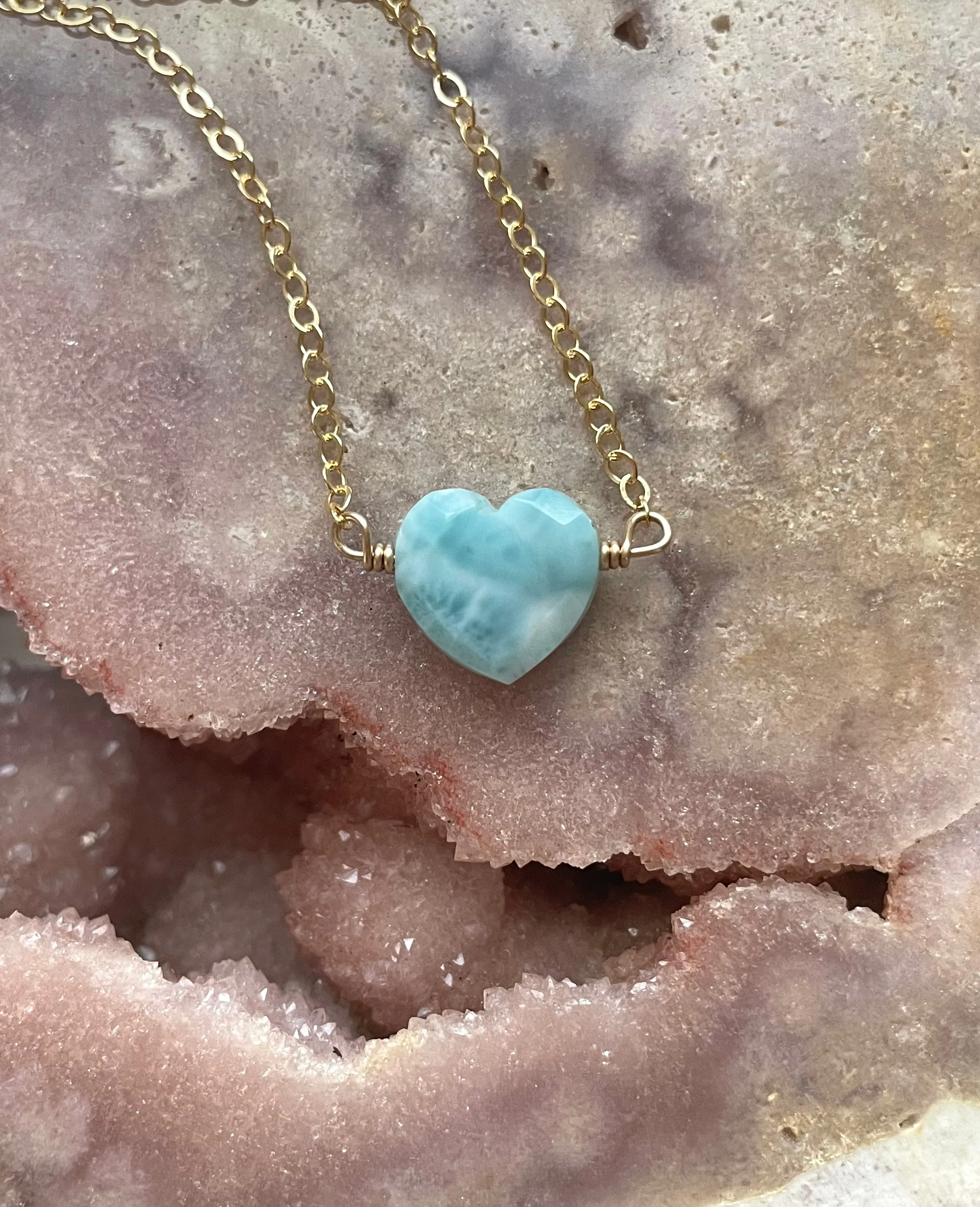 Larimar Heart Pendant Necklace