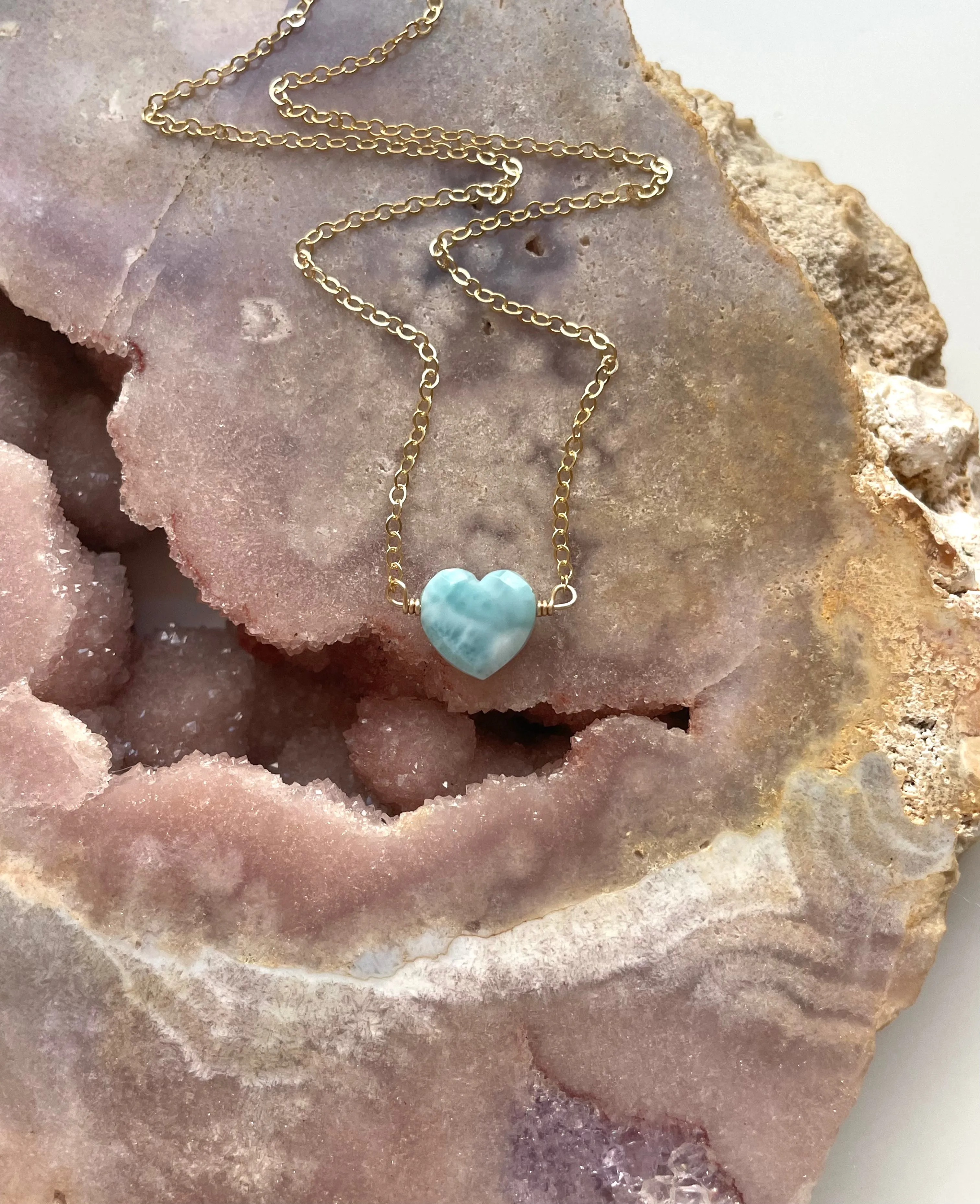 Larimar Heart Pendant Necklace