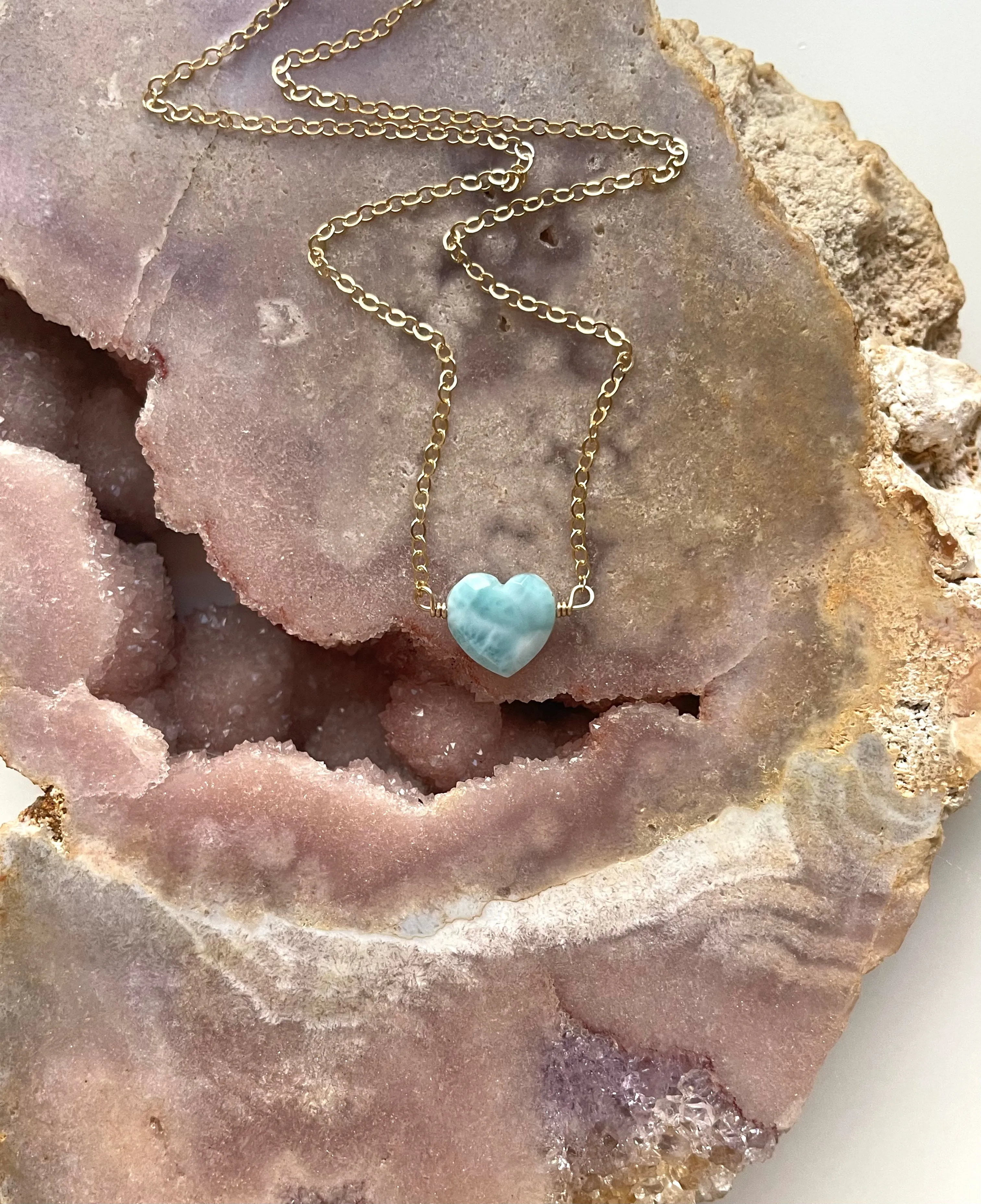 Larimar Heart Pendant Necklace