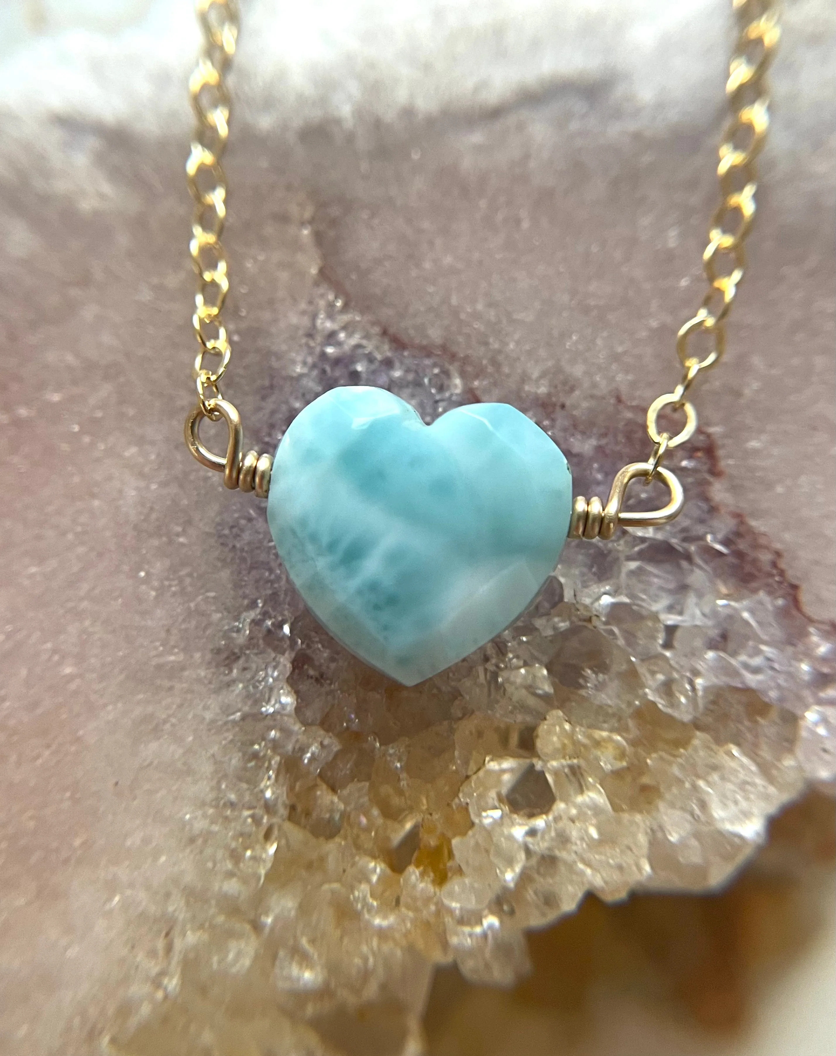 Larimar Heart Pendant Necklace