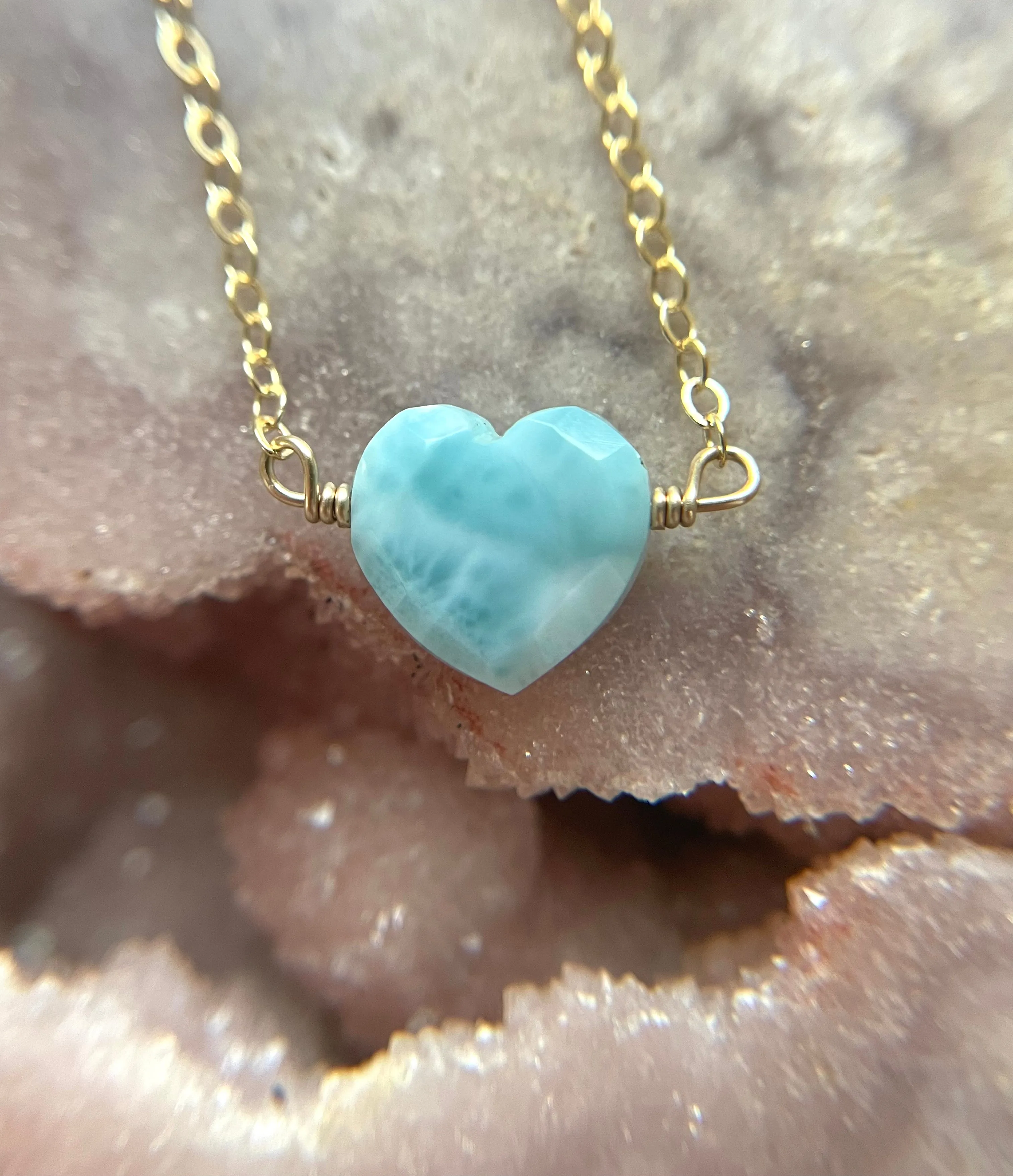 Larimar Heart Pendant Necklace