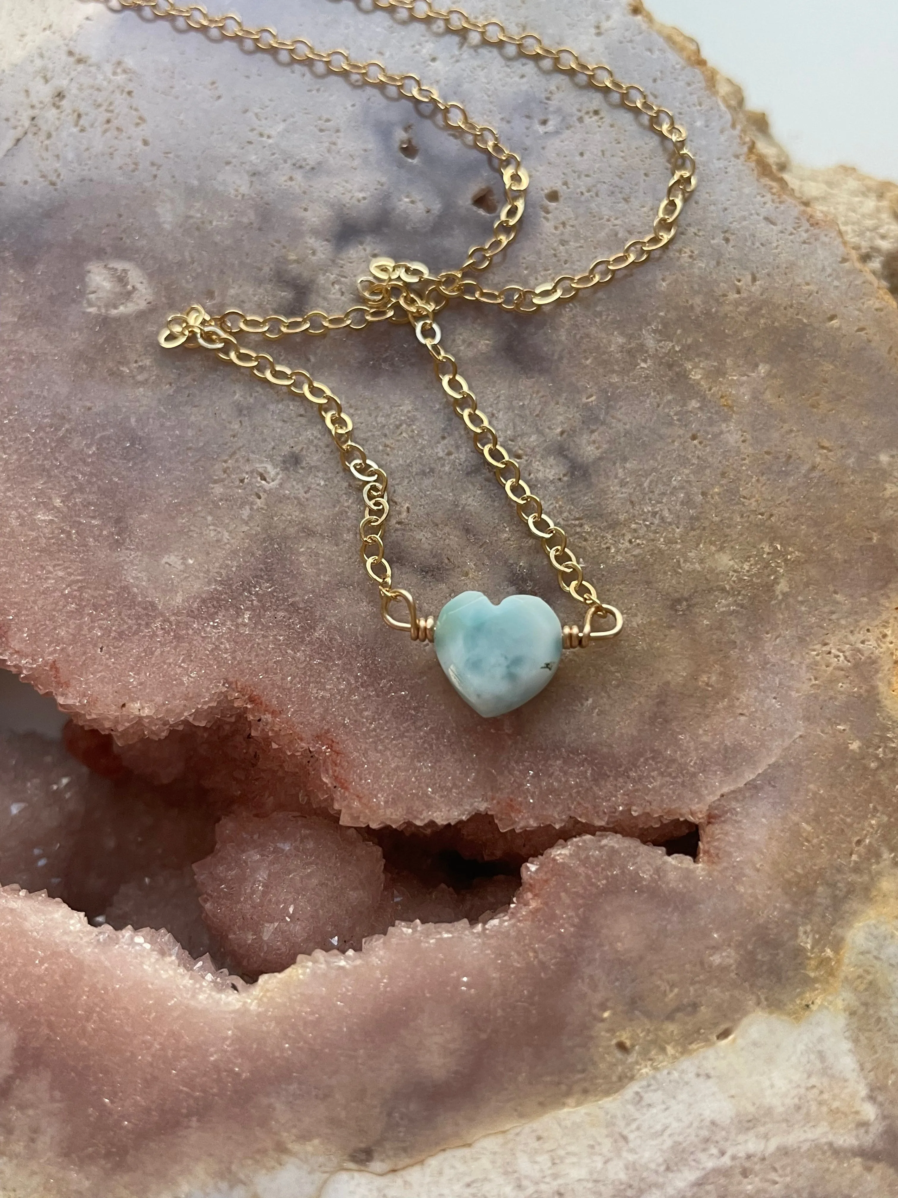 Larimar Heart Pendant Necklace