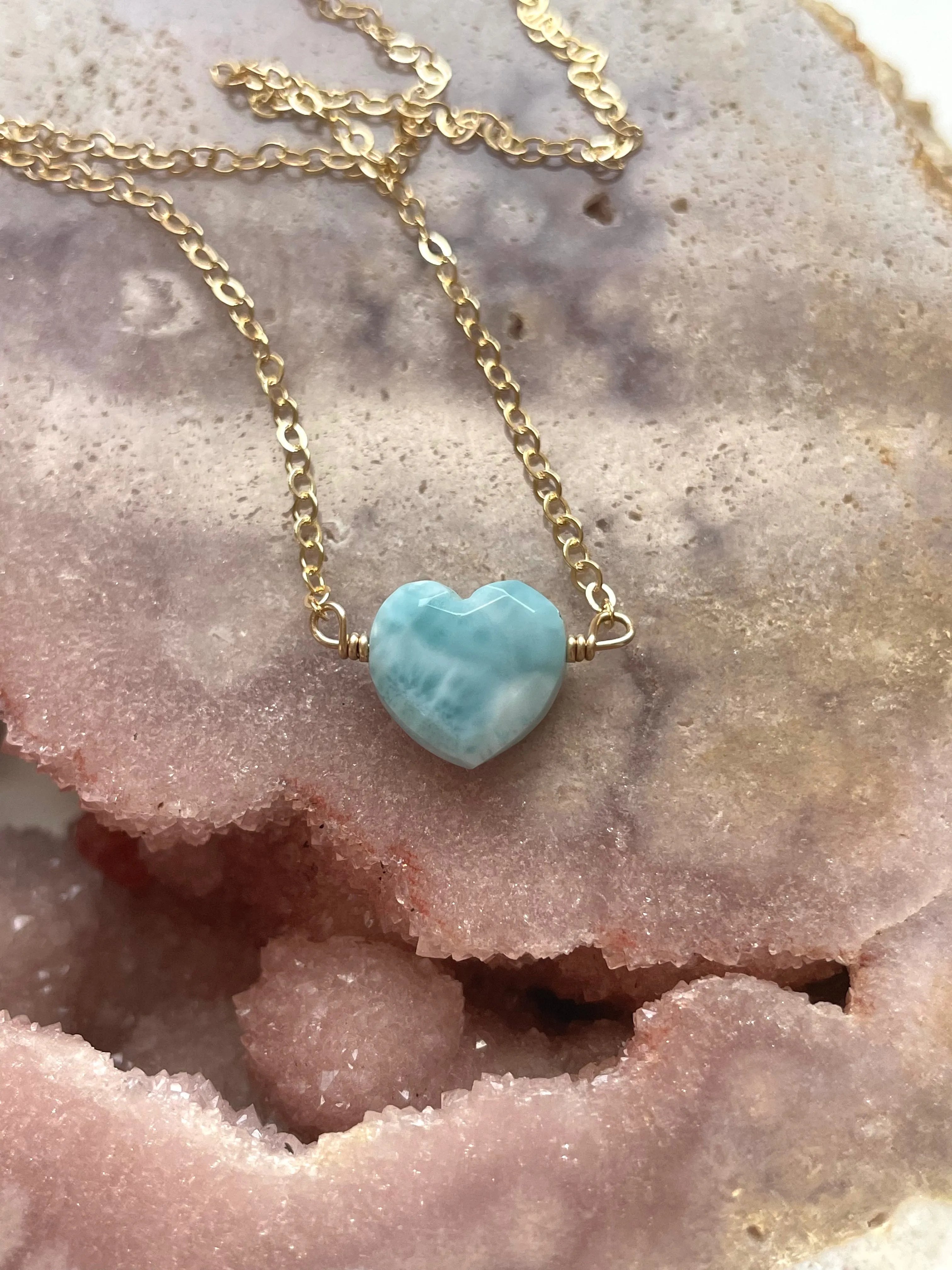 Larimar Heart Pendant Necklace
