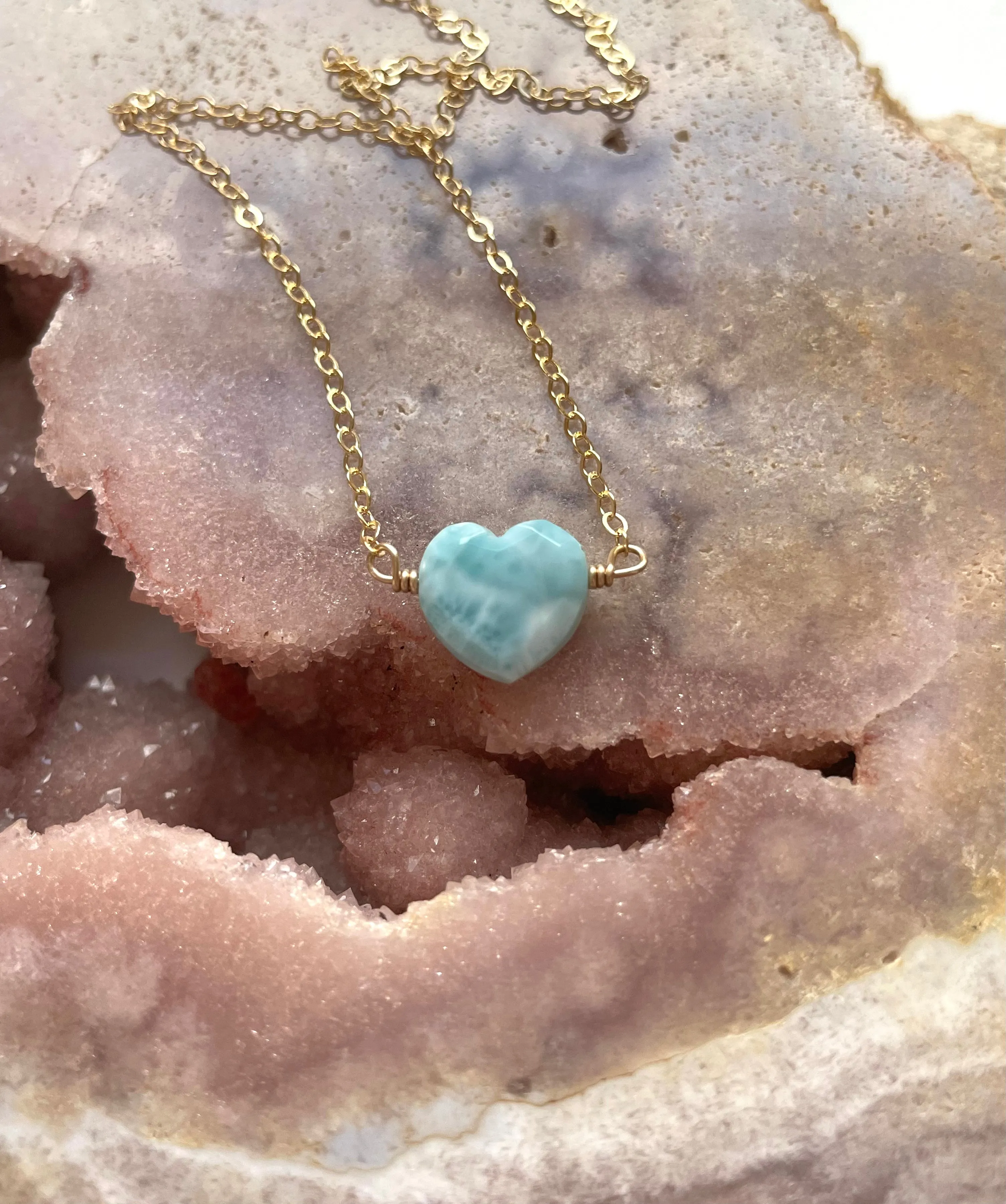 Larimar Heart Pendant Necklace