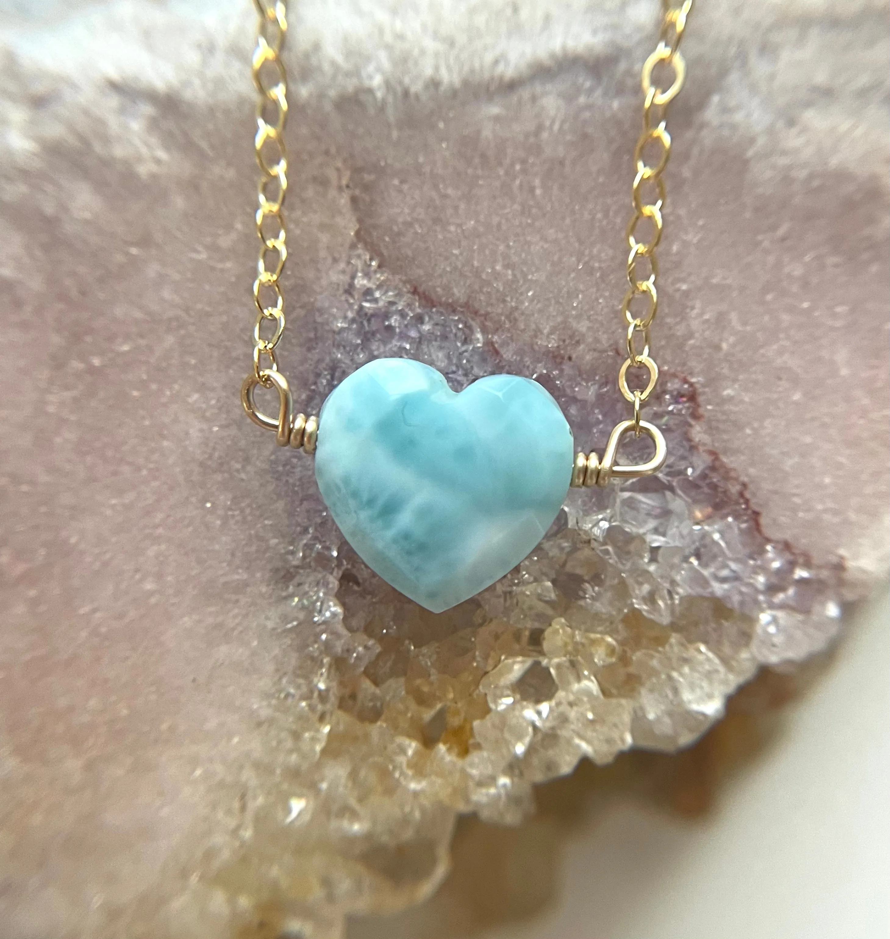 Larimar Heart Pendant Necklace