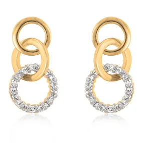 Leola Gold Triplet Circle CZ Earrings | 0.5ct