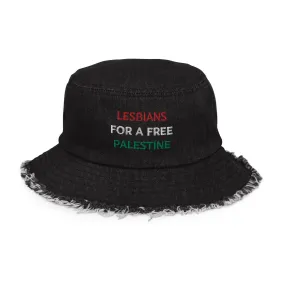 Lesbians For A Free Palestine Denim Bucked Hat