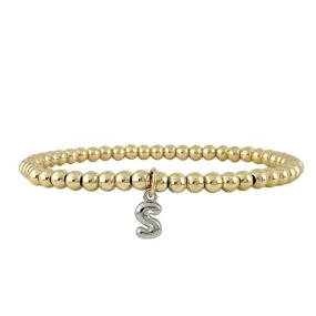 Lila Bubble Letter Initial Bracelet