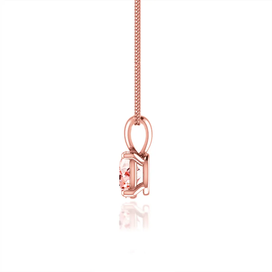 LILA - Oval Champagne Sapphire 4 Claw Drop Pendant 18k Rose Gold
