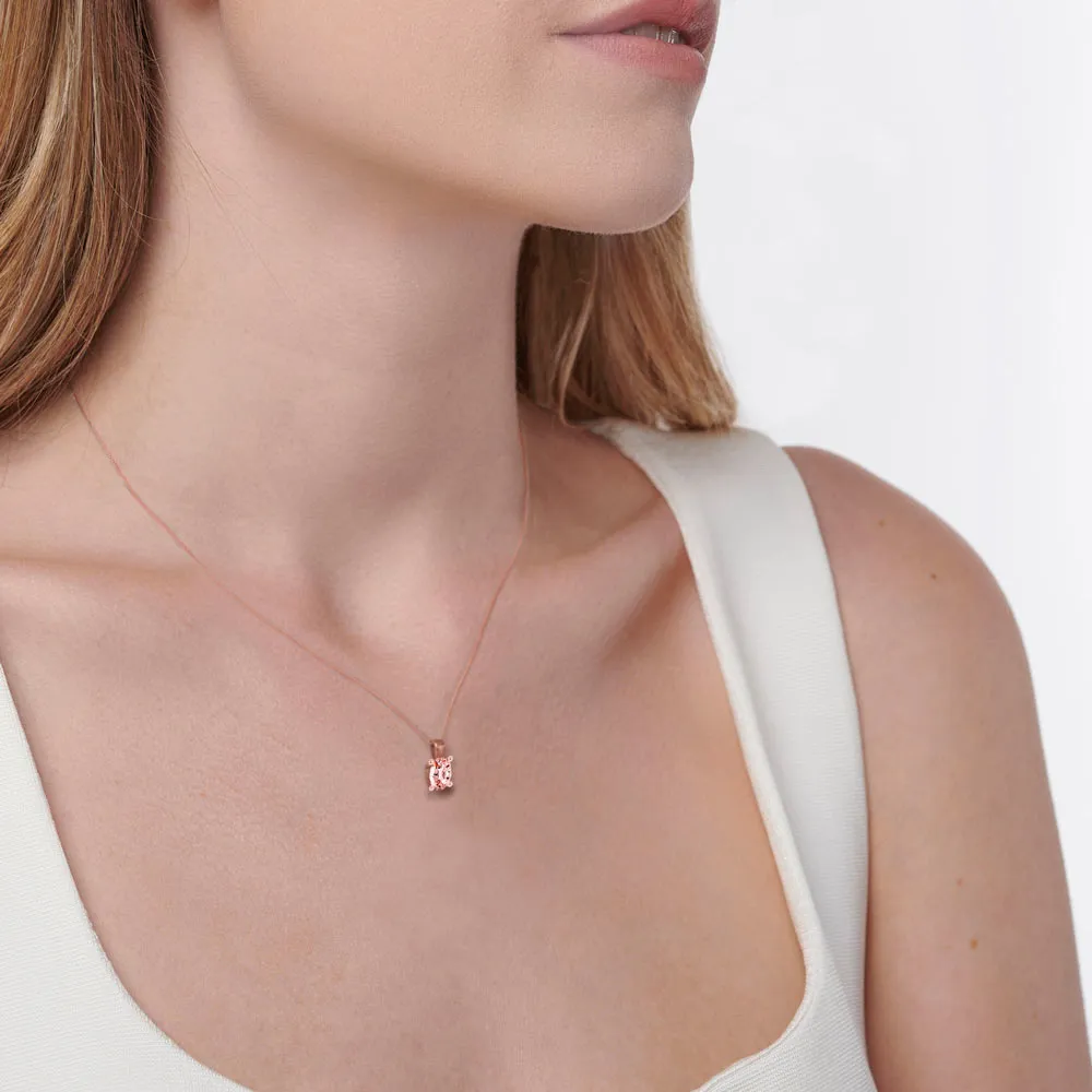 LILA - Oval Champagne Sapphire 4 Claw Drop Pendant 18k Rose Gold