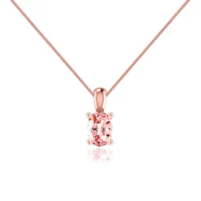 LILA - Oval Champagne Sapphire 4 Claw Drop Pendant 18k Rose Gold