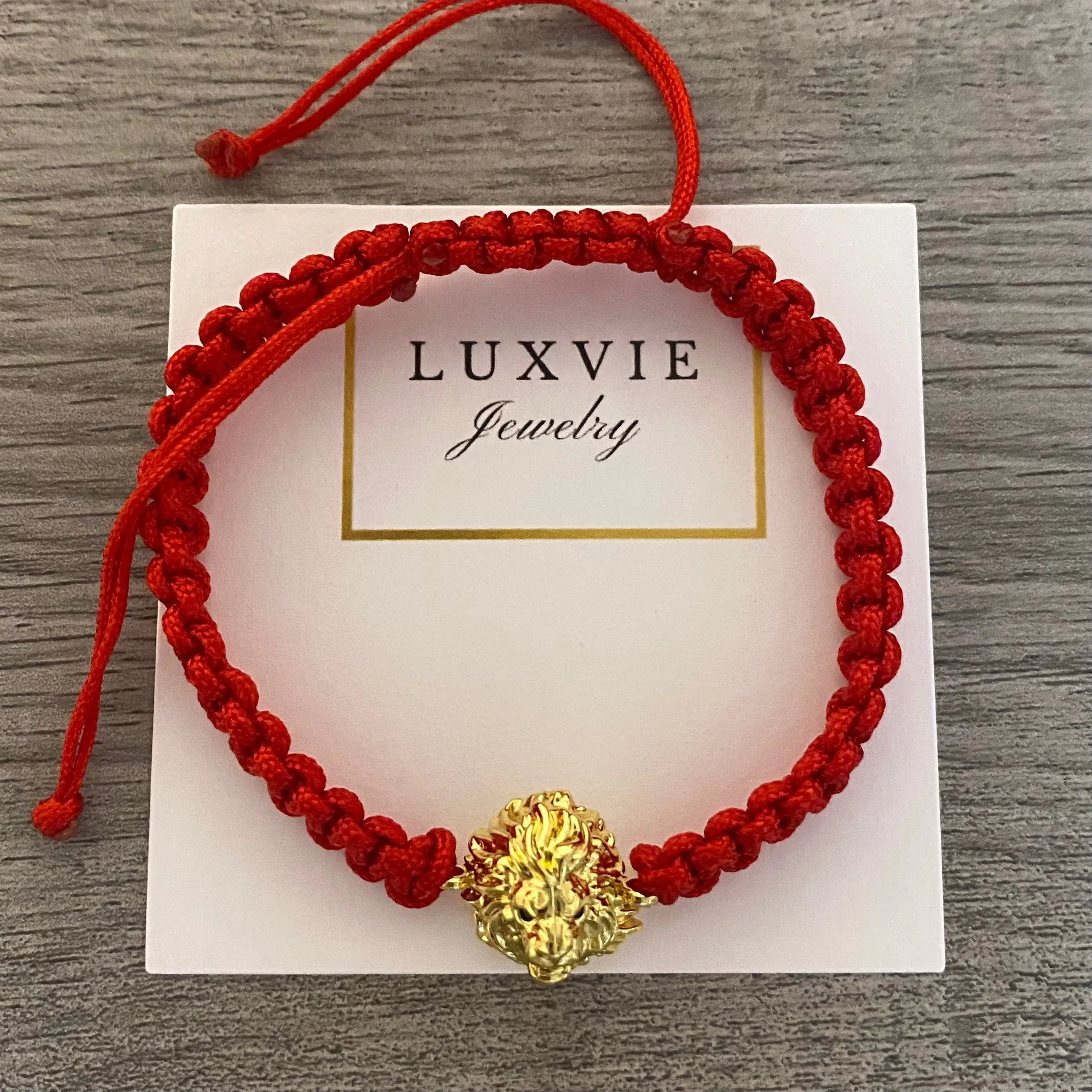 Lion Bracelet - Black or Red