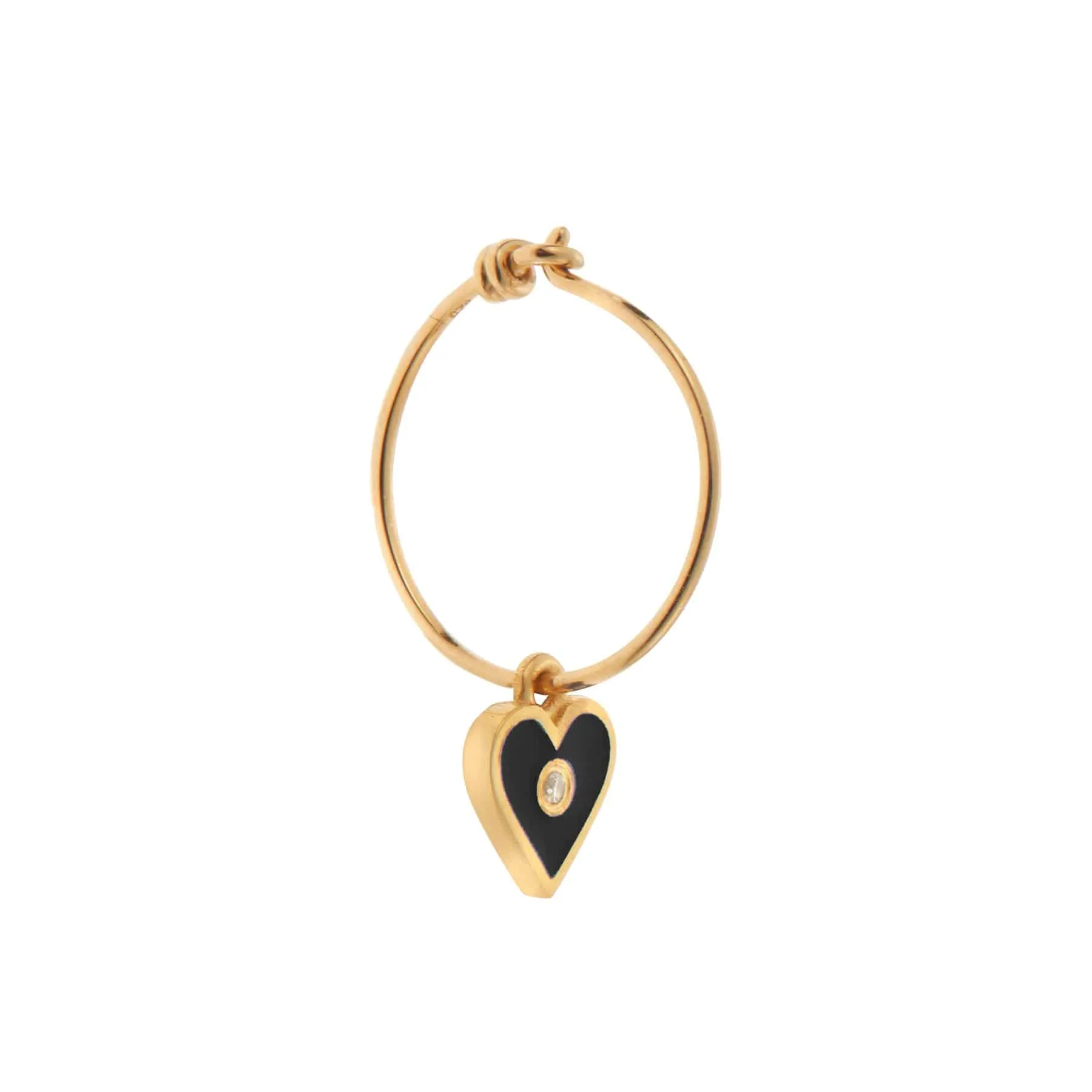Little Love Black Enamel Hoops