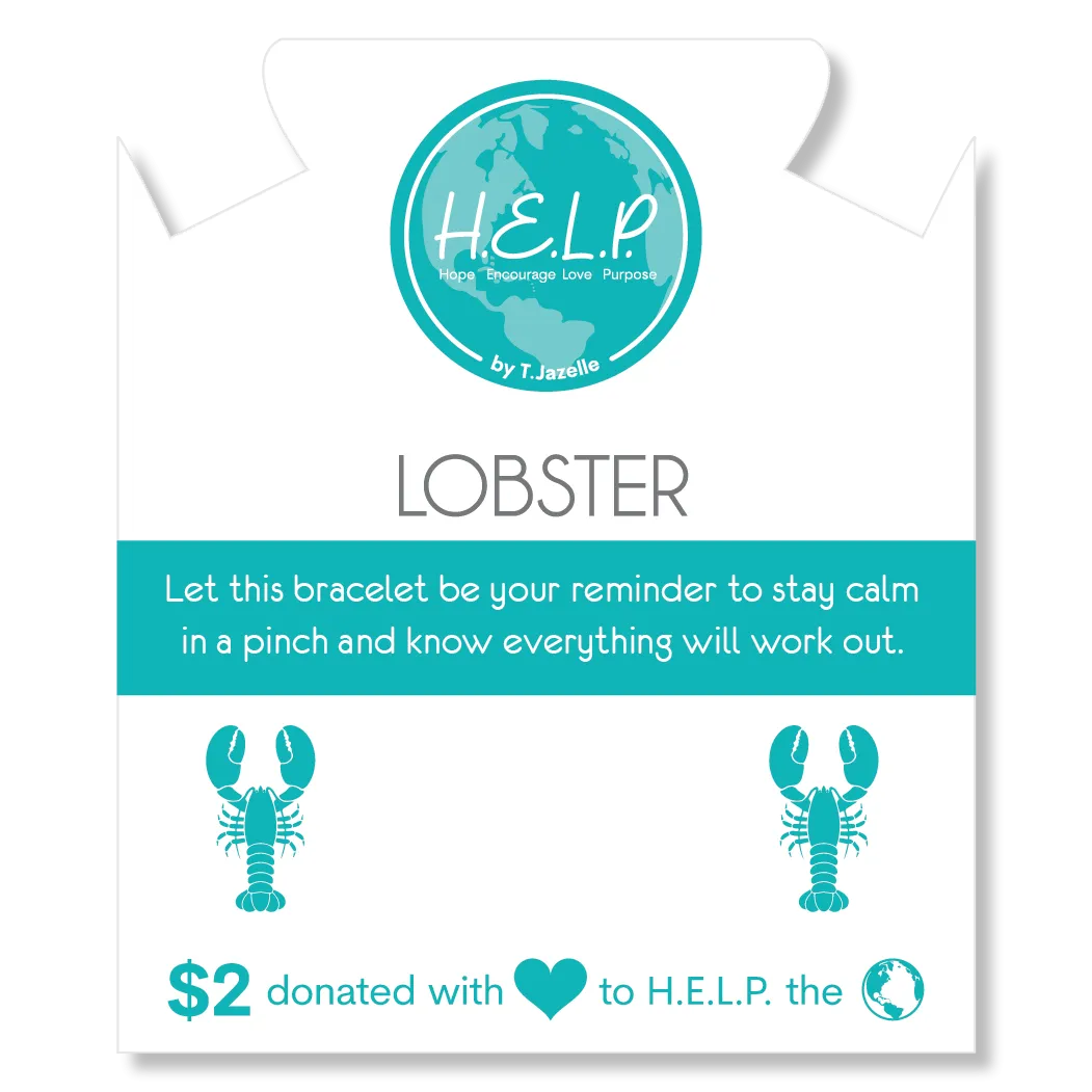Lobster Charm with Blue Opal Jade Charity Bracelet