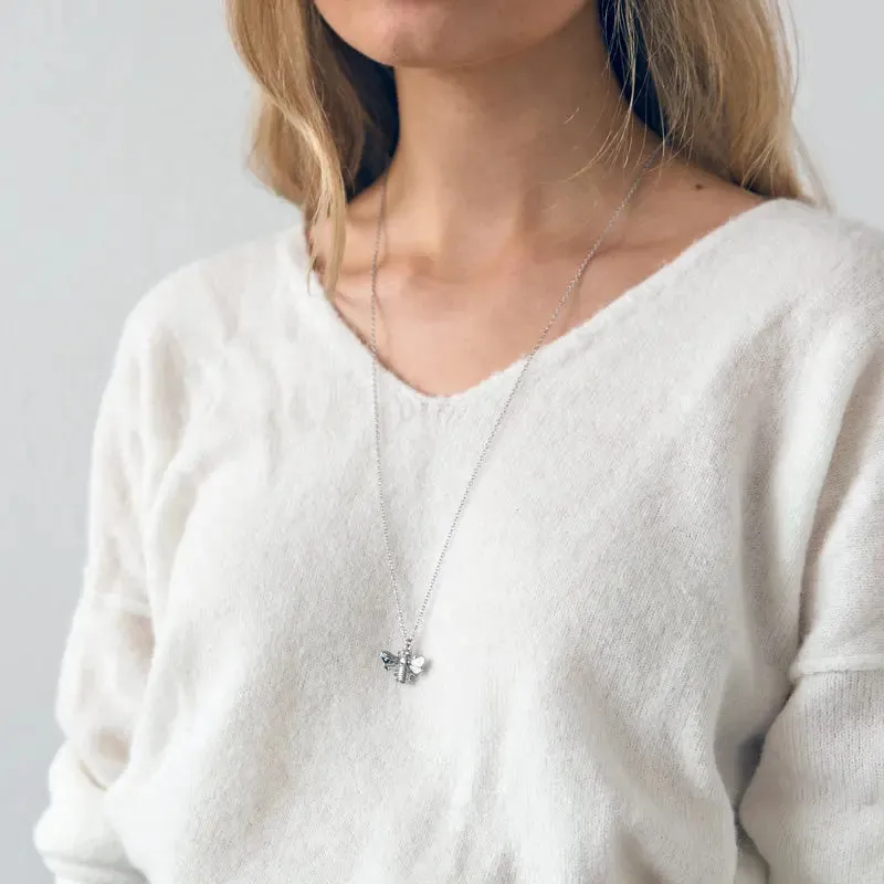 Long Necklace with Bee Pendant