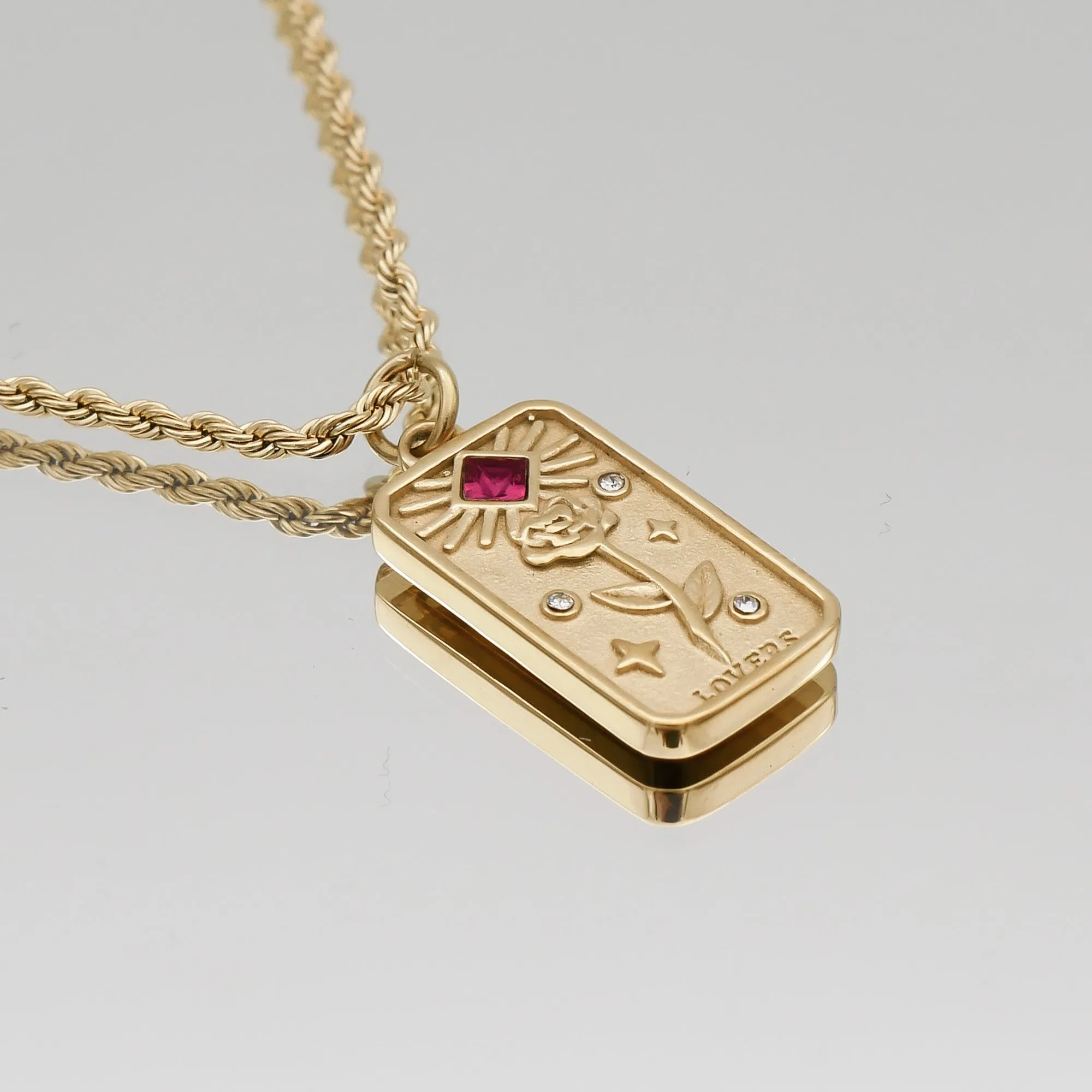 Lovers Tarot Card Necklace