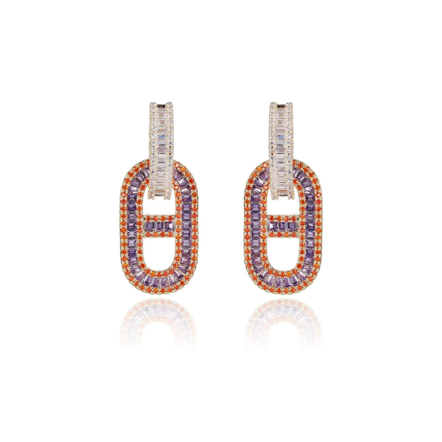 Luxury Cubic Zircon CZ Crystals Earrings Birthday Party Wedding Gift Fine New Jewelry CE11573