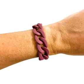 Matte Burgundy Brown #75 Chunky Acrylic Chain Link Bracelet