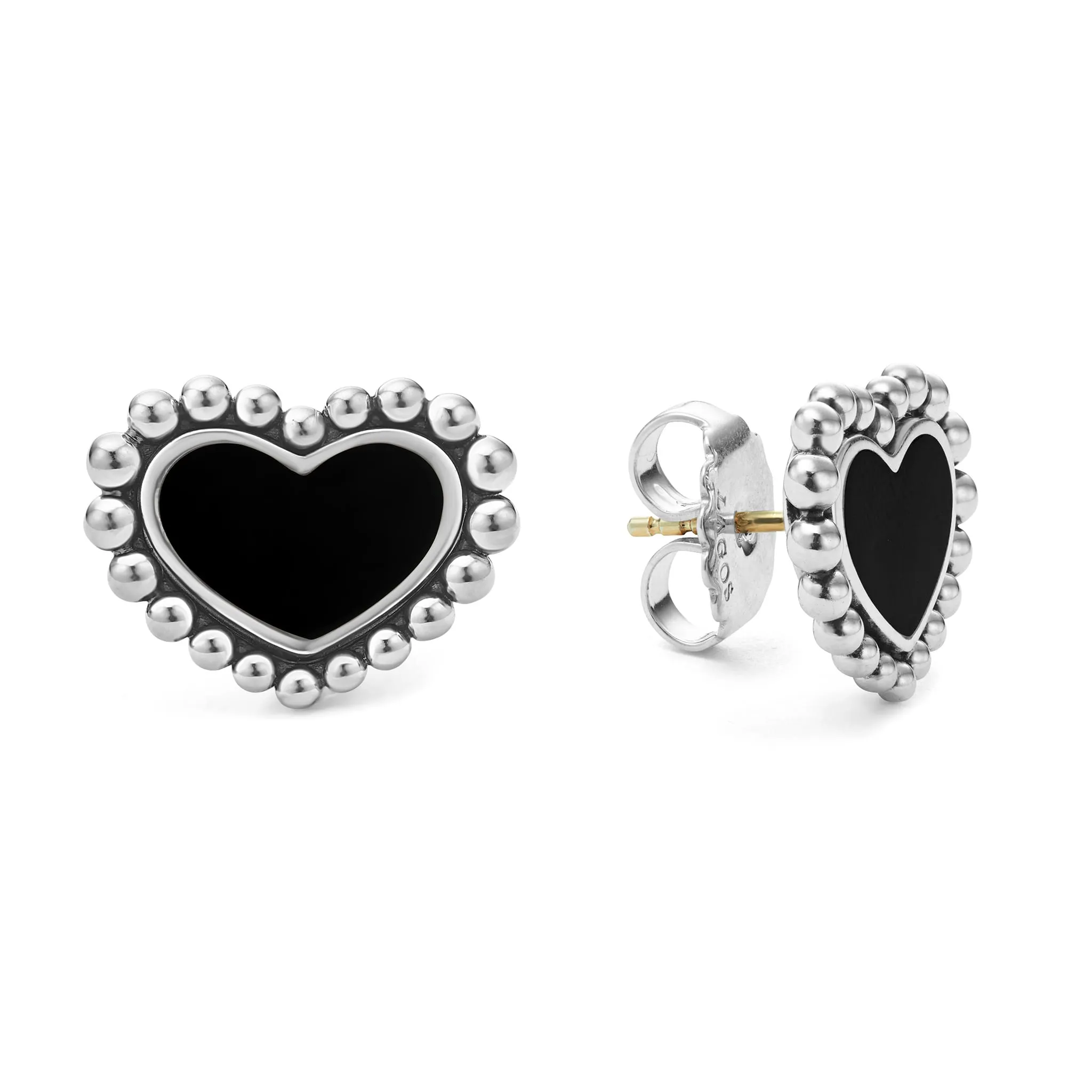 Maya Onyx Heart Stud Earrings