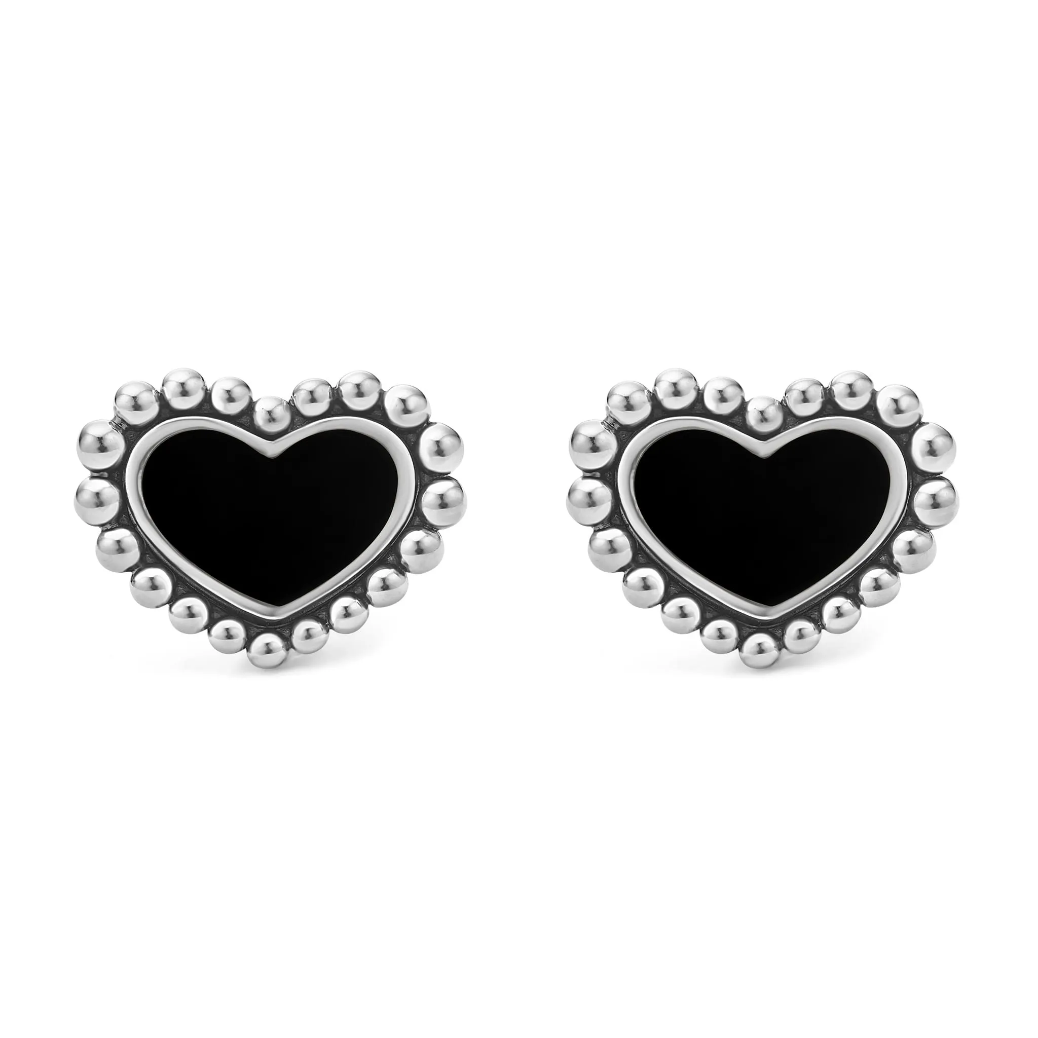 Maya Onyx Heart Stud Earrings