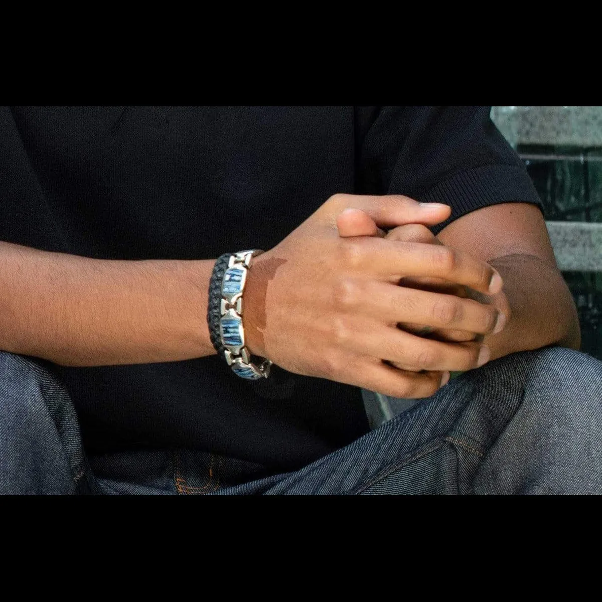 Men's Blue Mammoth Retro Bracelet - BR13 MT BL