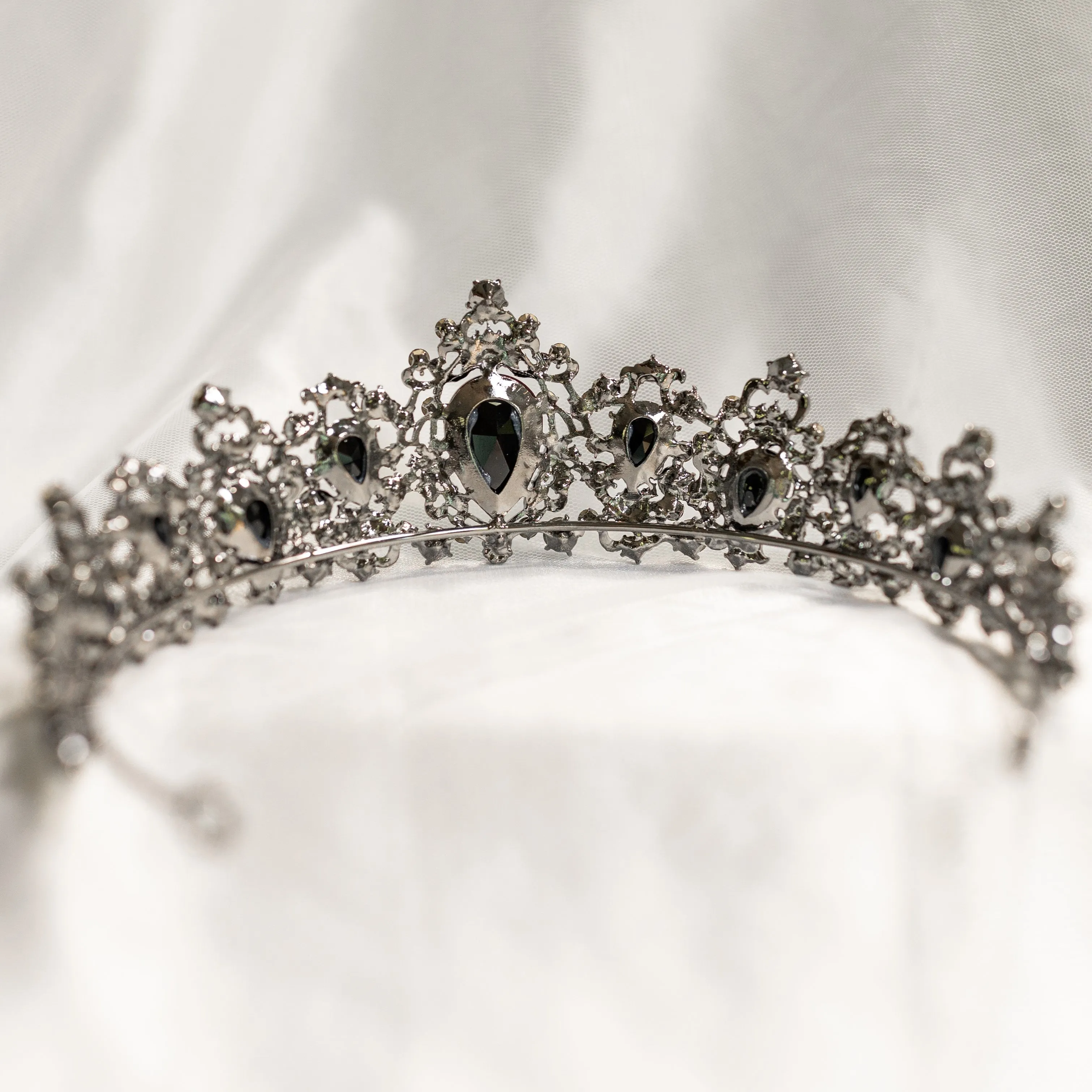 Michelle's Tiara in Black & Antique Silver