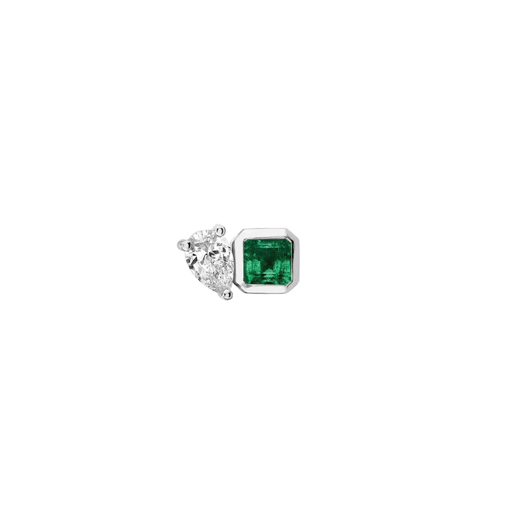 Mini Lovers Duet Emerald & Diamond Studs
