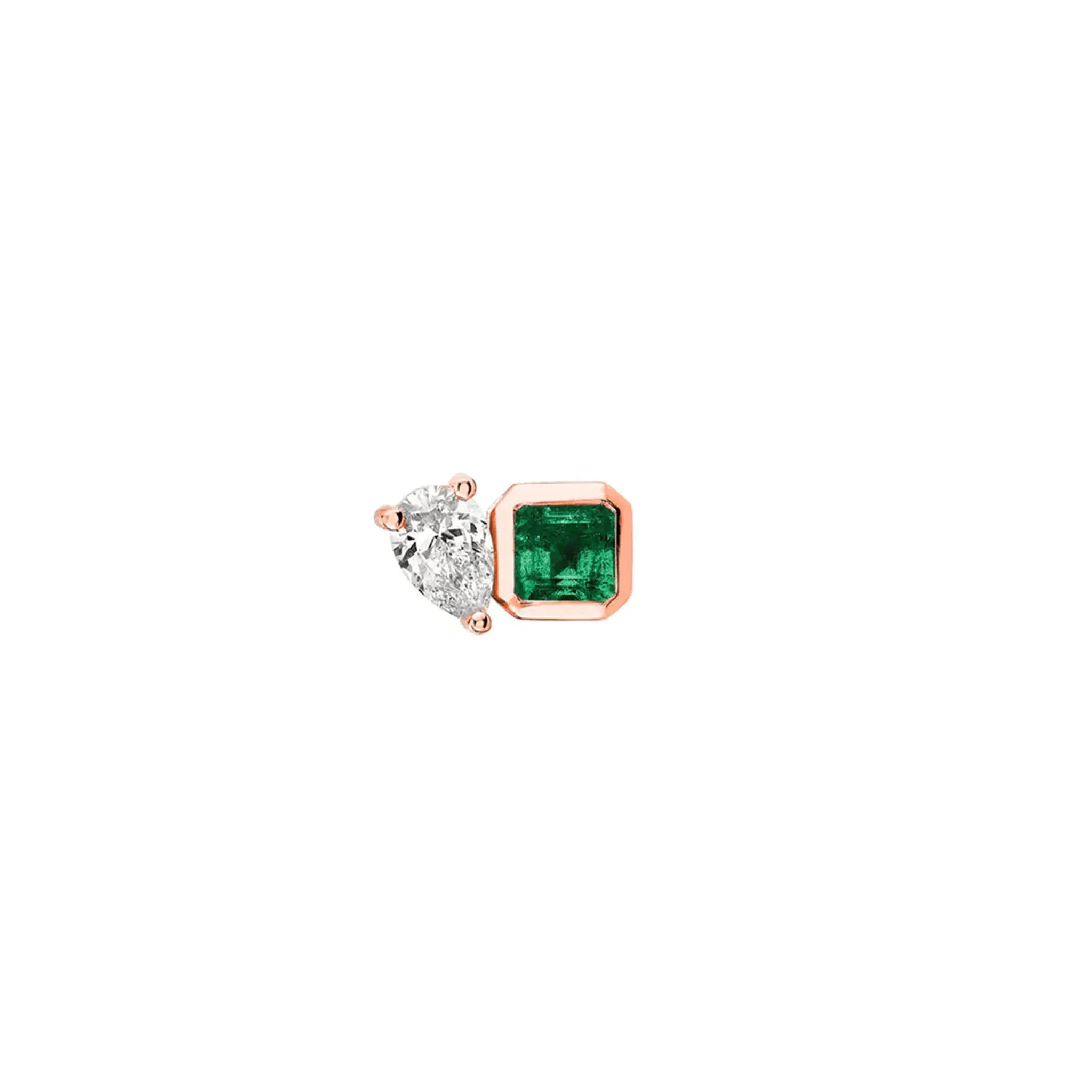 Mini Lovers Duet Emerald & Diamond Studs